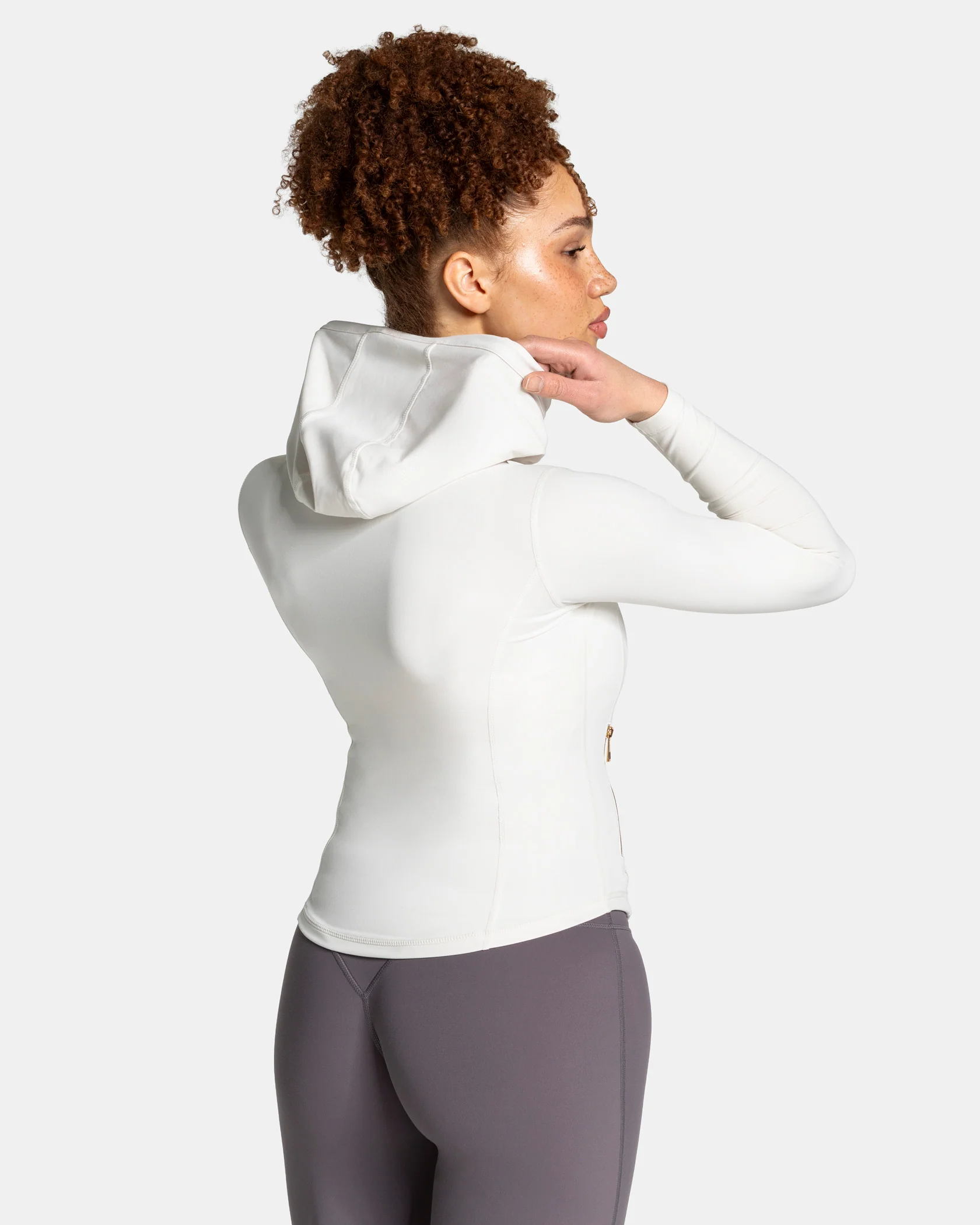 Allrounder Shaping Hooded Zip Jacke "Off White - Gold" - Image 2