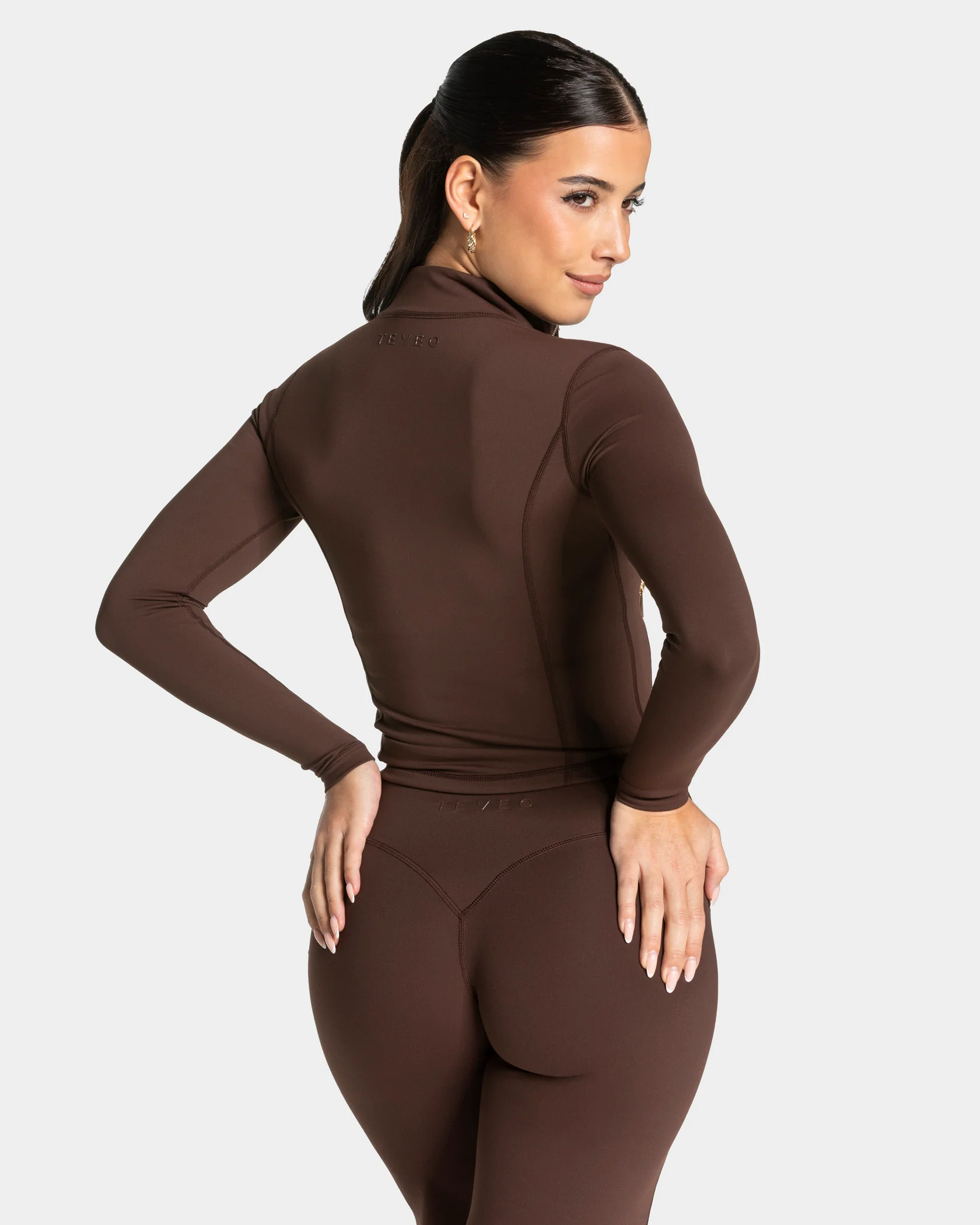 Allrounder Shaping Zip Jacke "Espresso - Gold" - Image 2