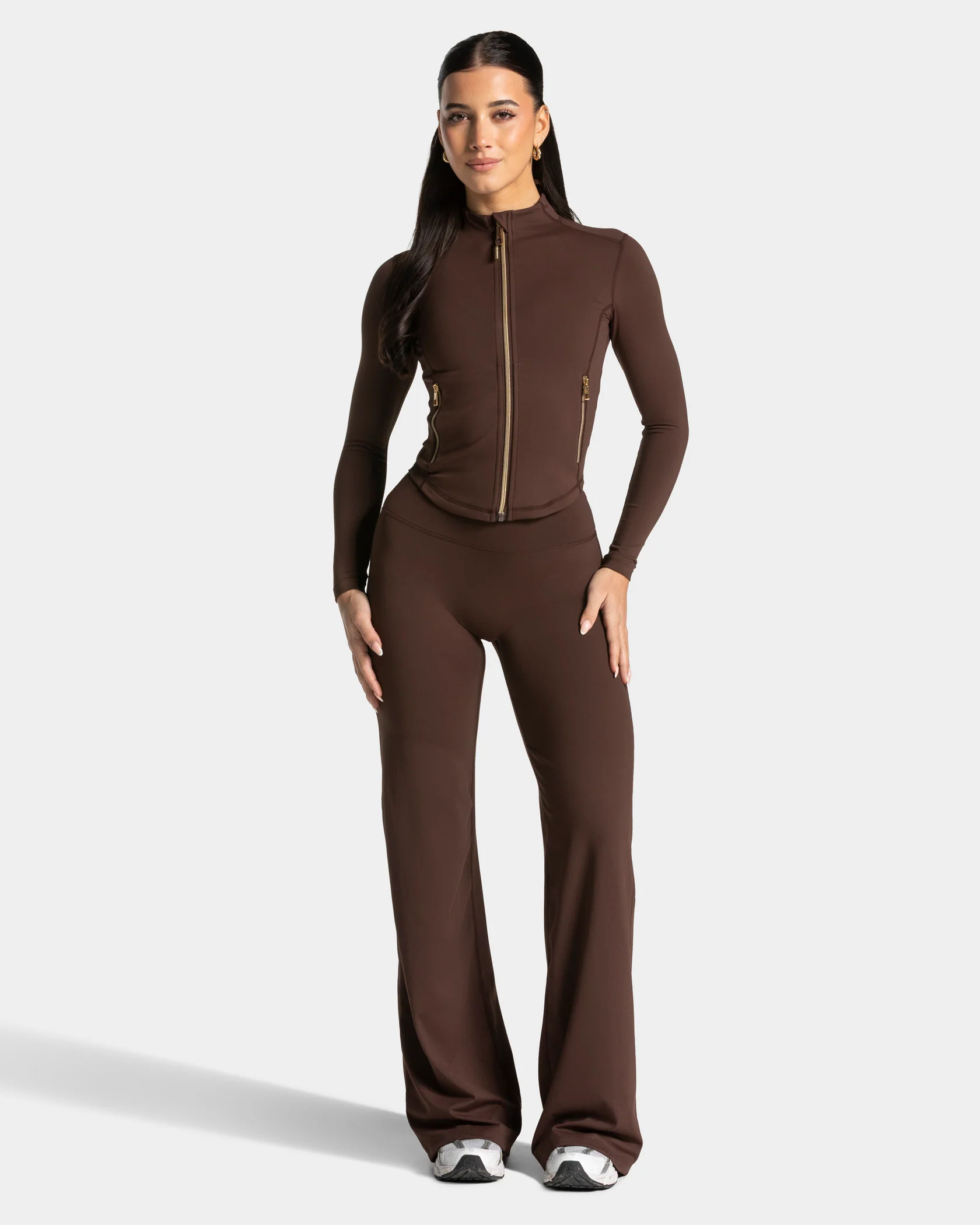 Allrounder Shaping Zip Jacke "Espresso - Gold" - Image 3
