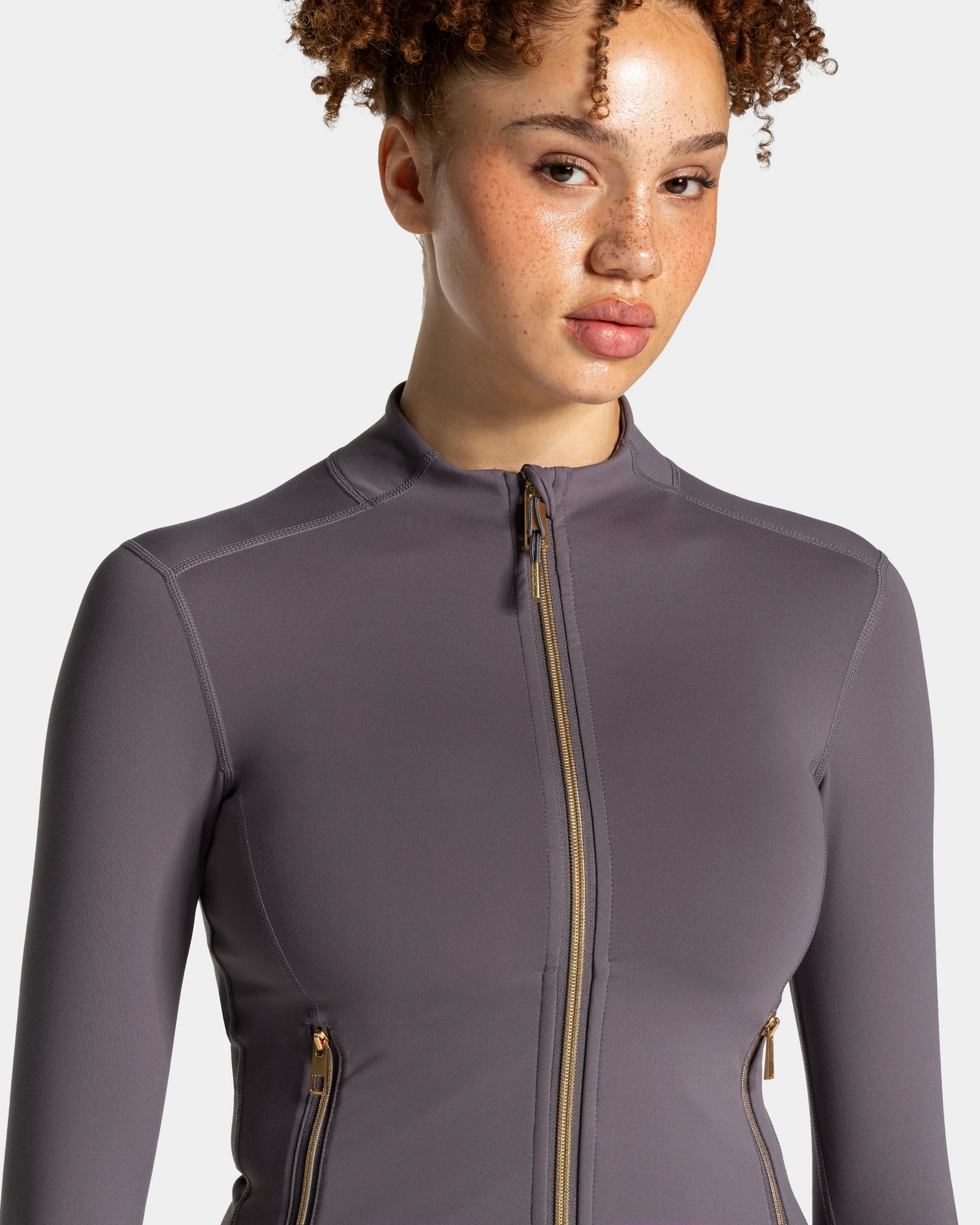 Allrounder Shaping Zip Jacke "Graphit - Gold" - Image 4