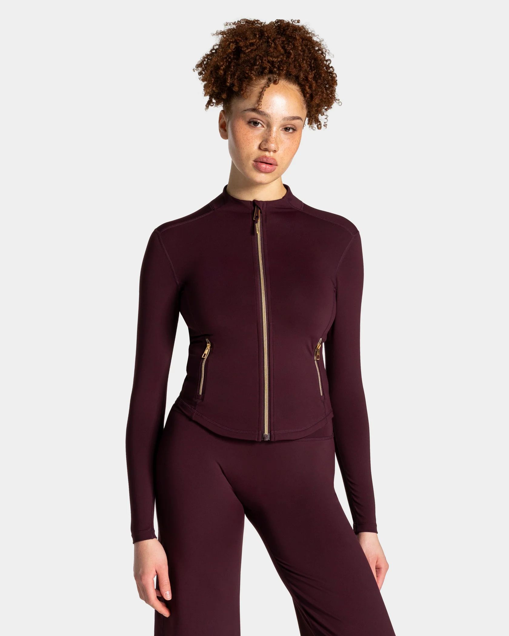 Allrounder Shaping Zip Jacke "Merlot - Gold"