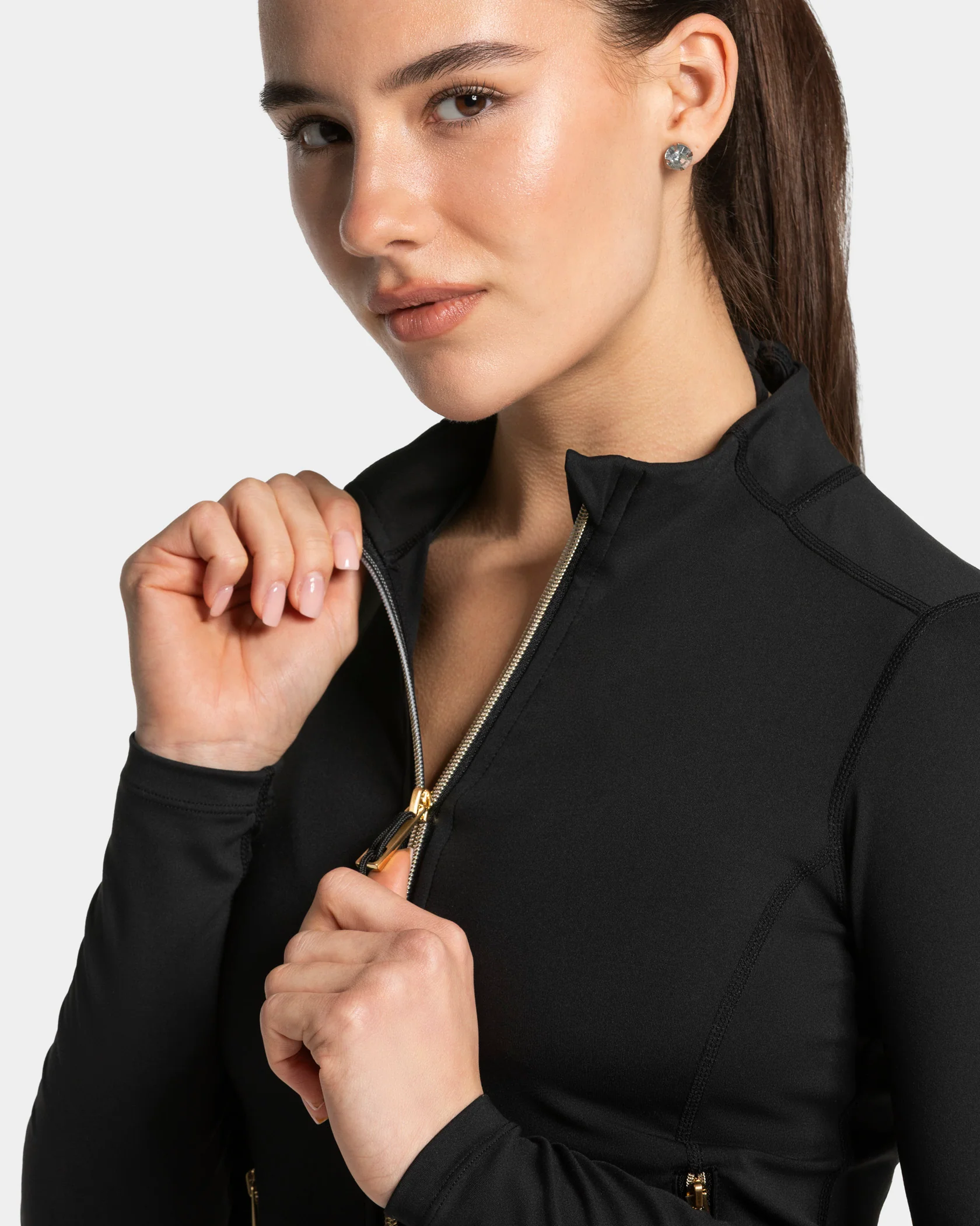 Allrounder Shaping Zip Jacke "Schwarz - Gold" - Image 4