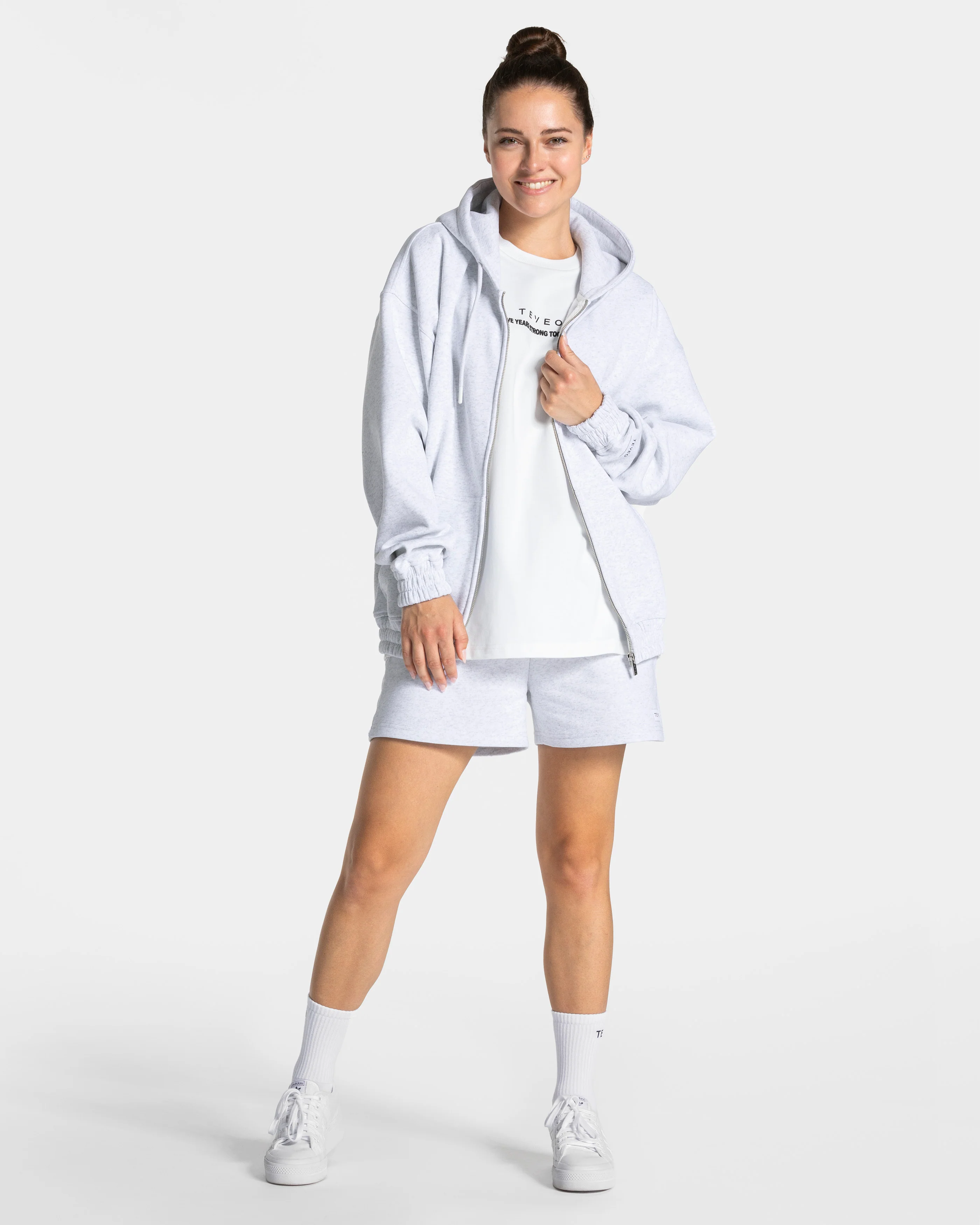 Anniversary Oversized Zip Jacke "Hellgrau" - Image 3