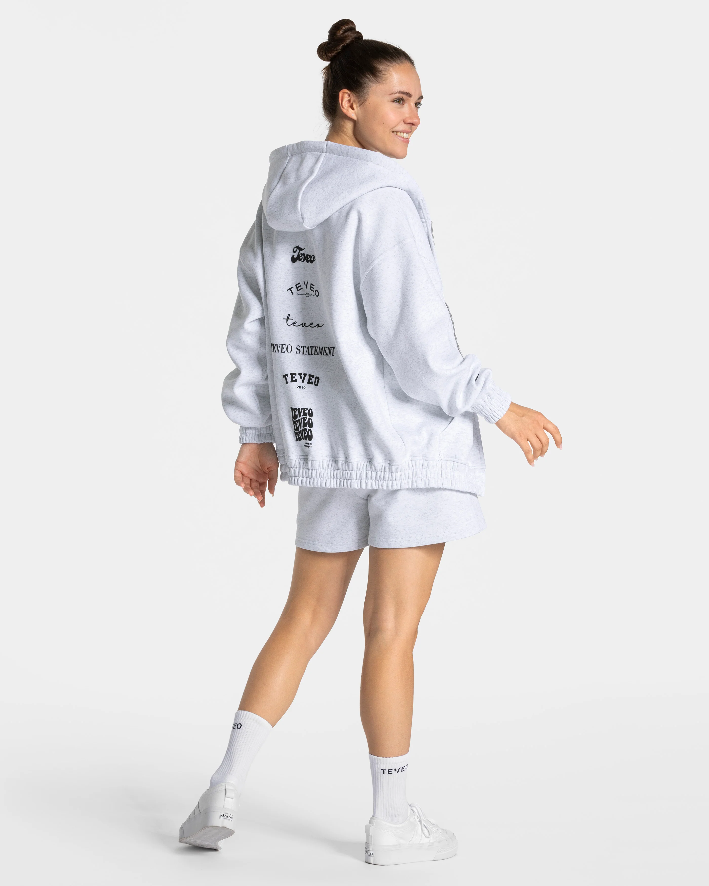 Anniversary Oversized Zip Jacke "Hellgrau" - Image 5