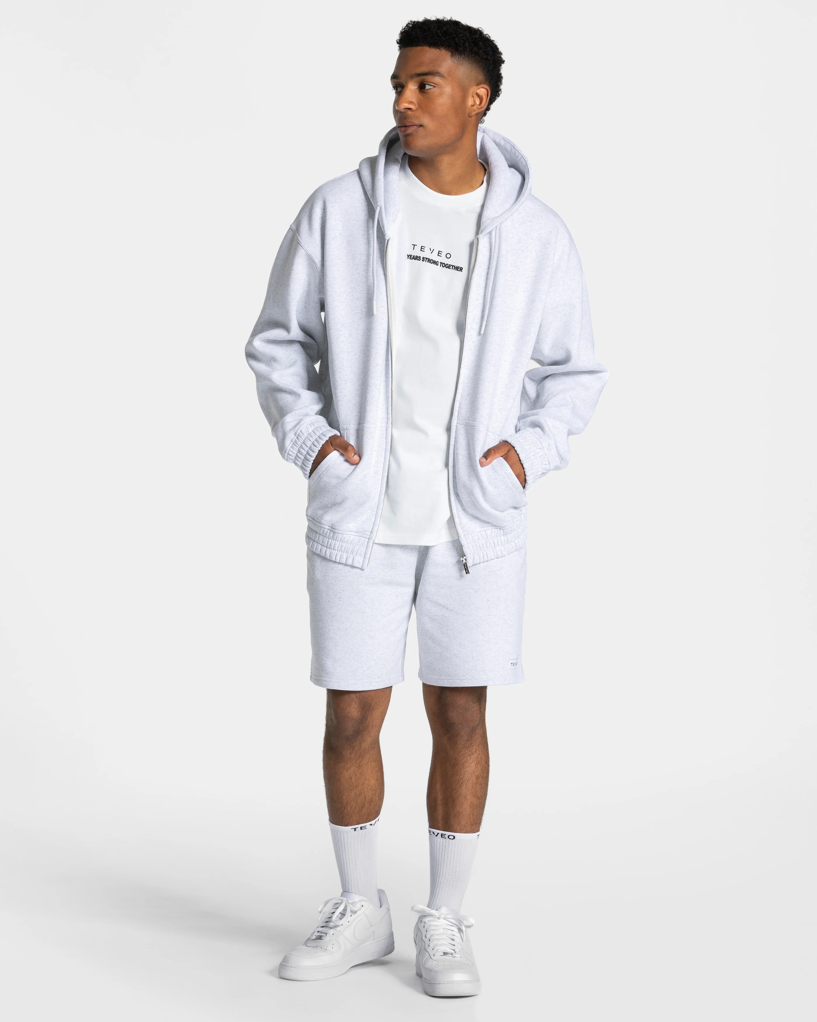 Anniversary Oversized Zip Jacke "Hellgrau" - Image 3