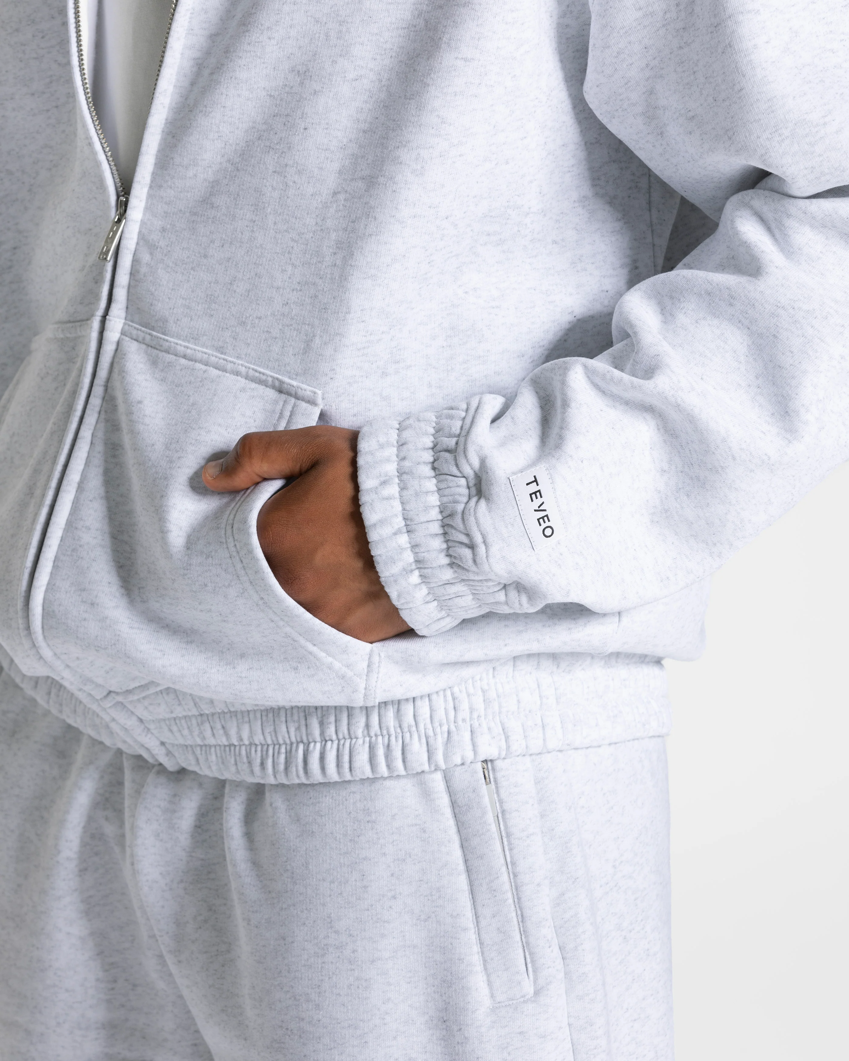 Anniversary Oversized Zip Jacke "Hellgrau" - Image 4