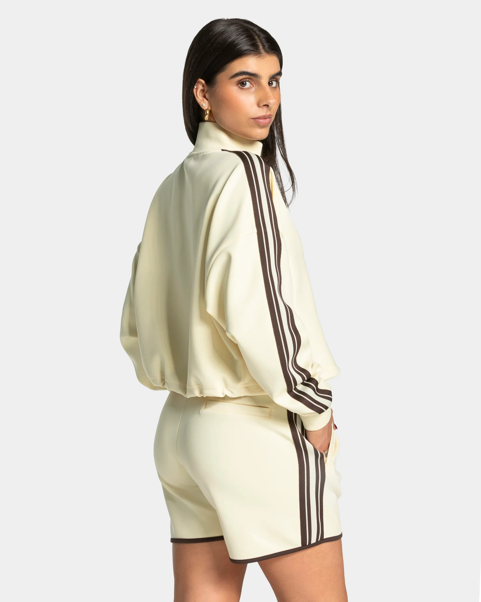 Club Cropped Zip Jacke "Butter Yellow" - Image 2