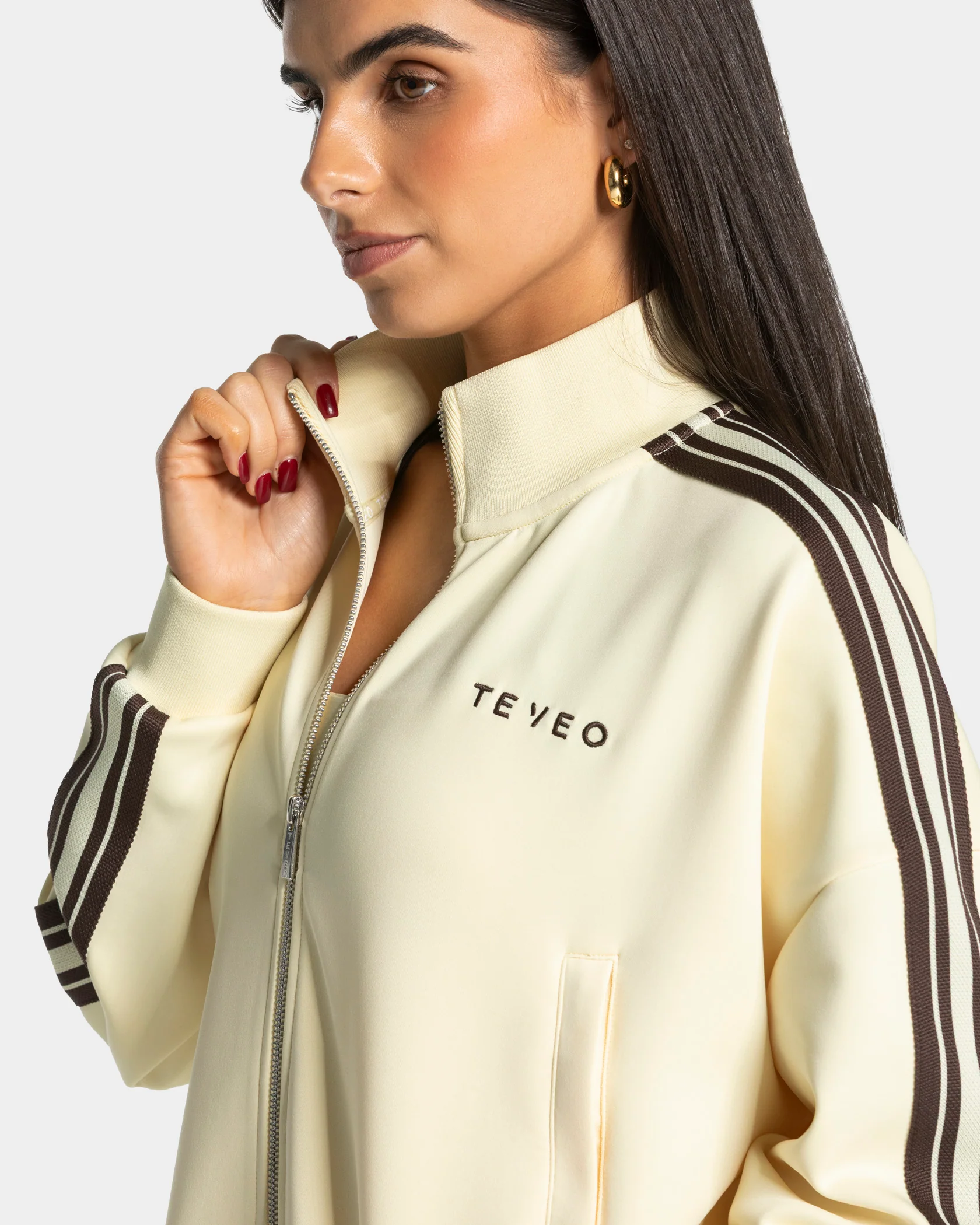 Club Cropped Zip Jacke "Butter Yellow" - Image 4