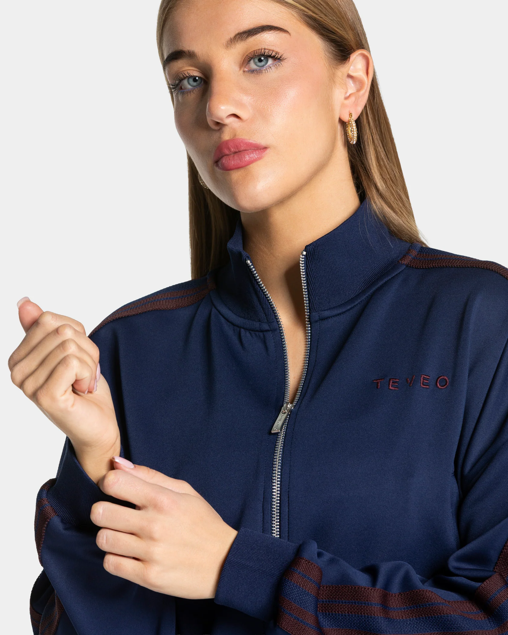 Club Cropped Zip Jacke "Dunkelblau" - Image 4