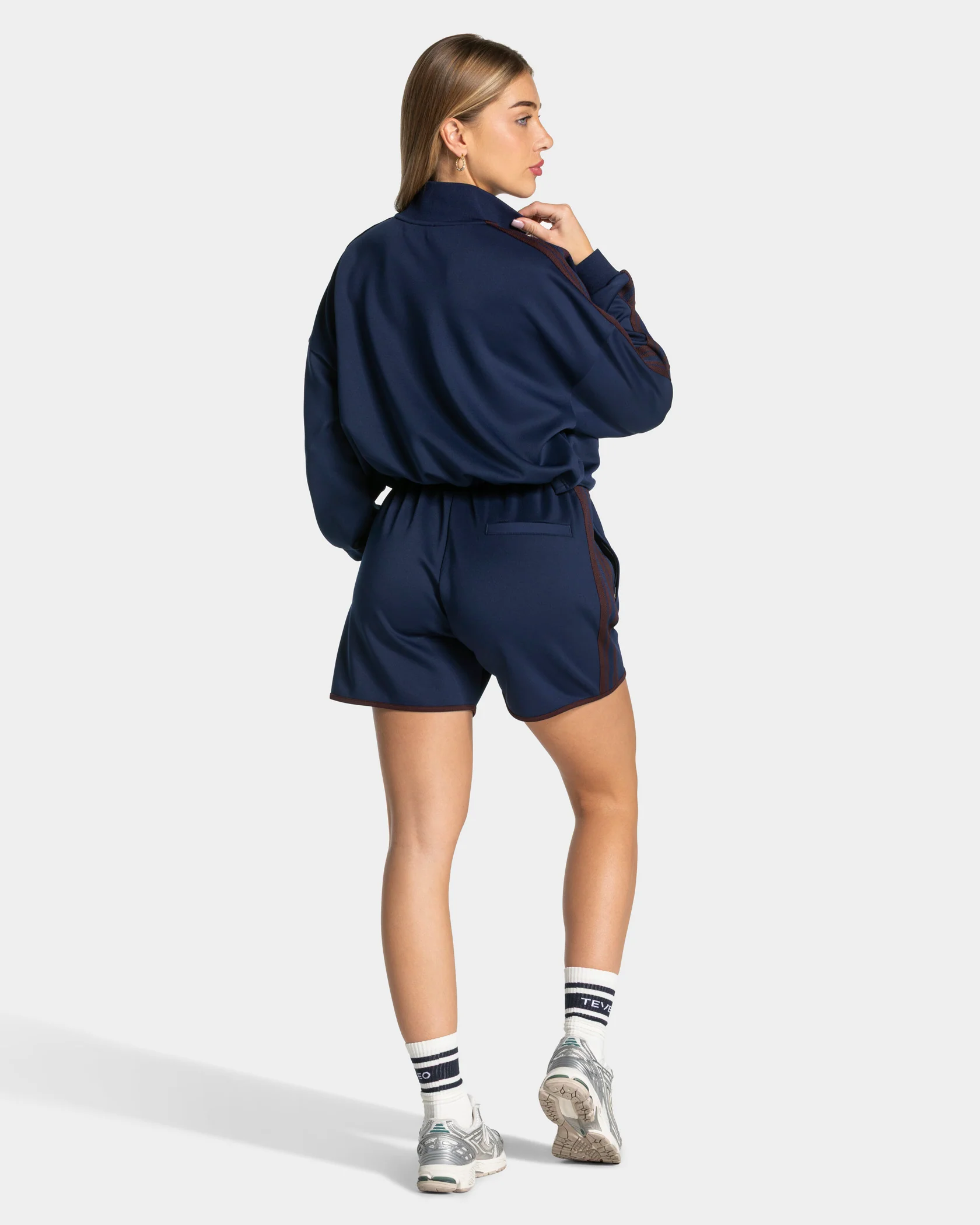 Club Cropped Zip Jacke "Dunkelblau" - Image 5
