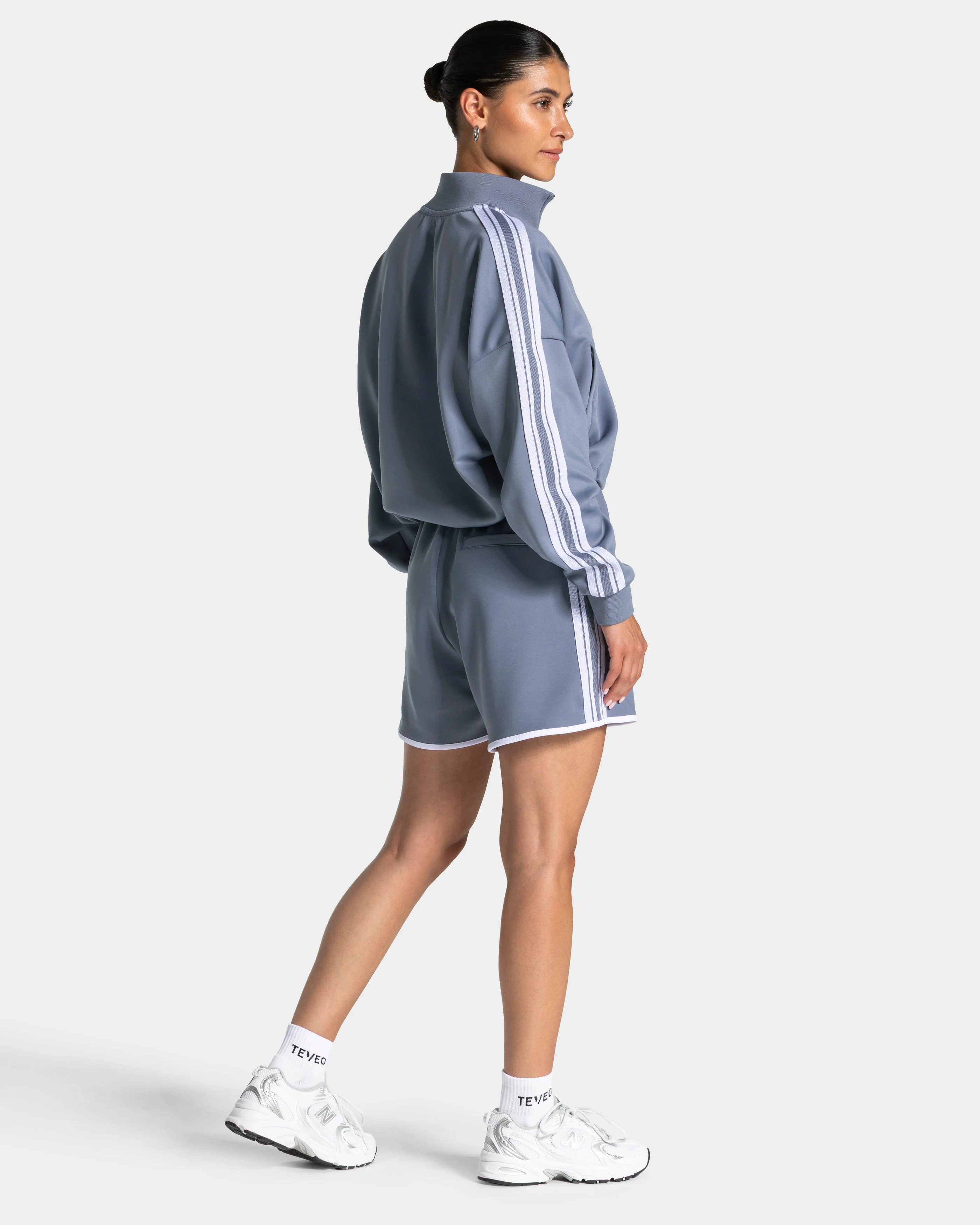 Club Cropped Zip Jacke "Stahlblau" - Image 5