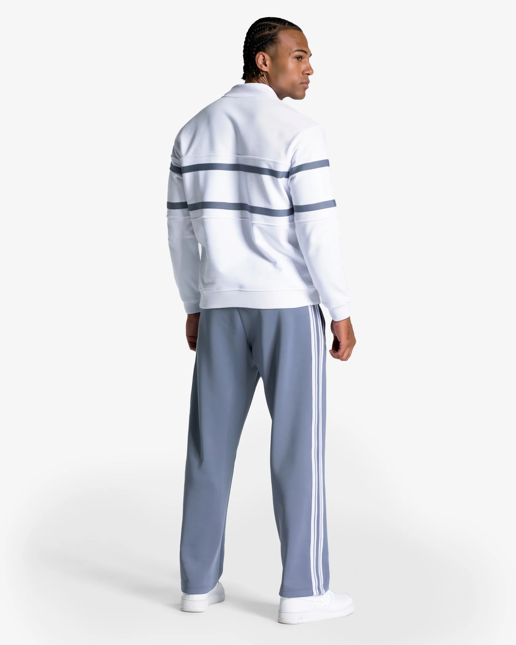 Club Half Zip Sweater "Weiß - Stahlblau" - Image 5