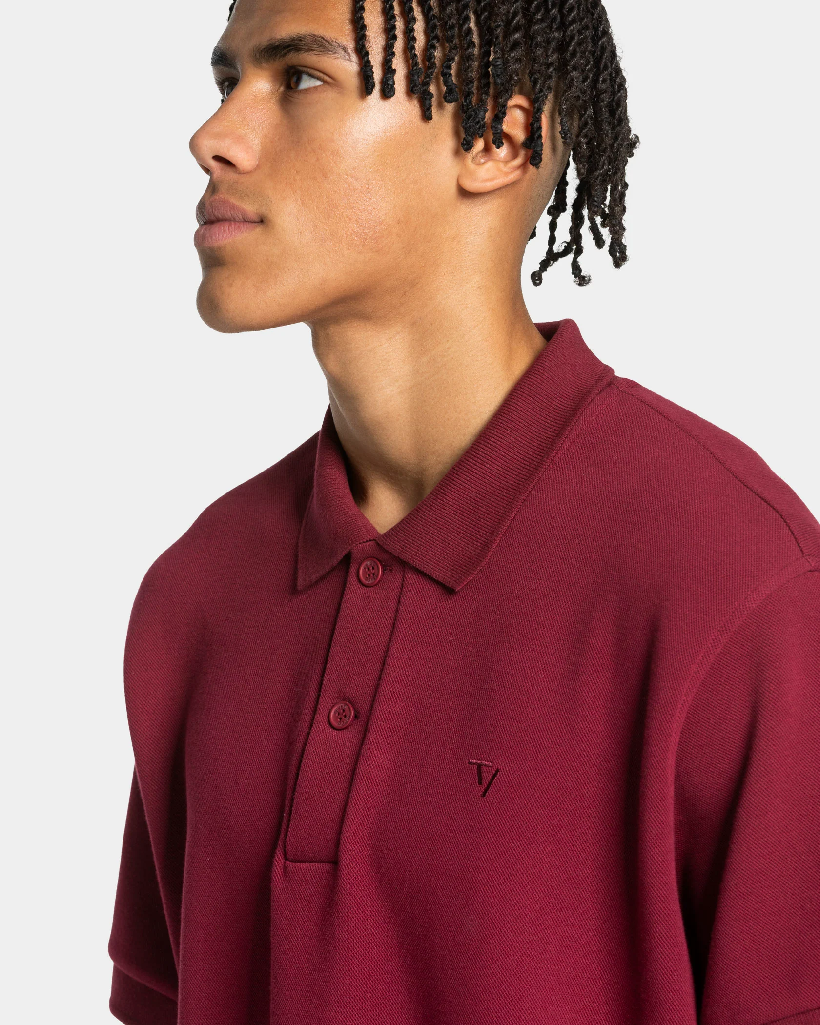Club Oversized Polo "Weinrot" - Image 4