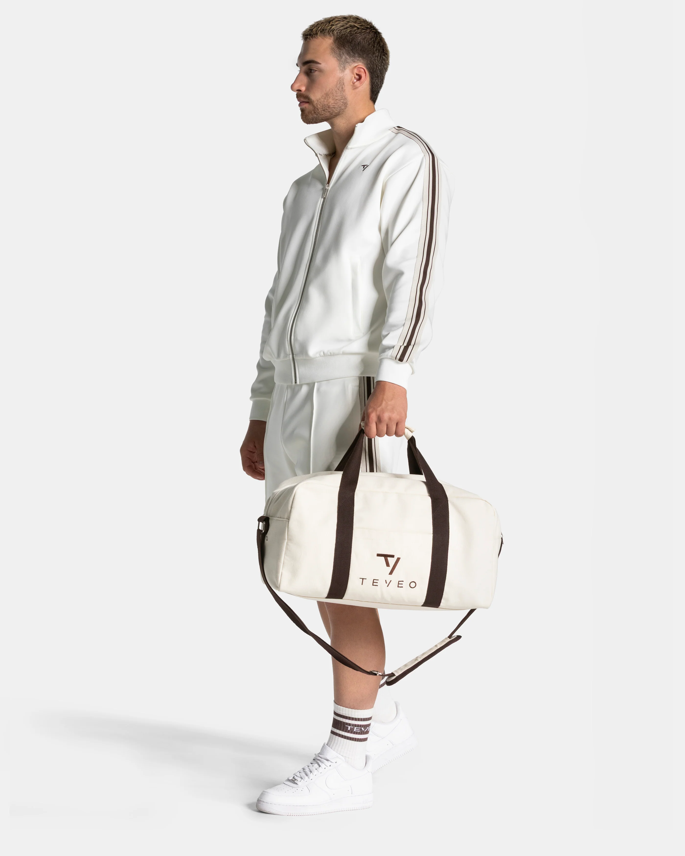 Club Weekender Bag "Off White - Espresso" - Image 4