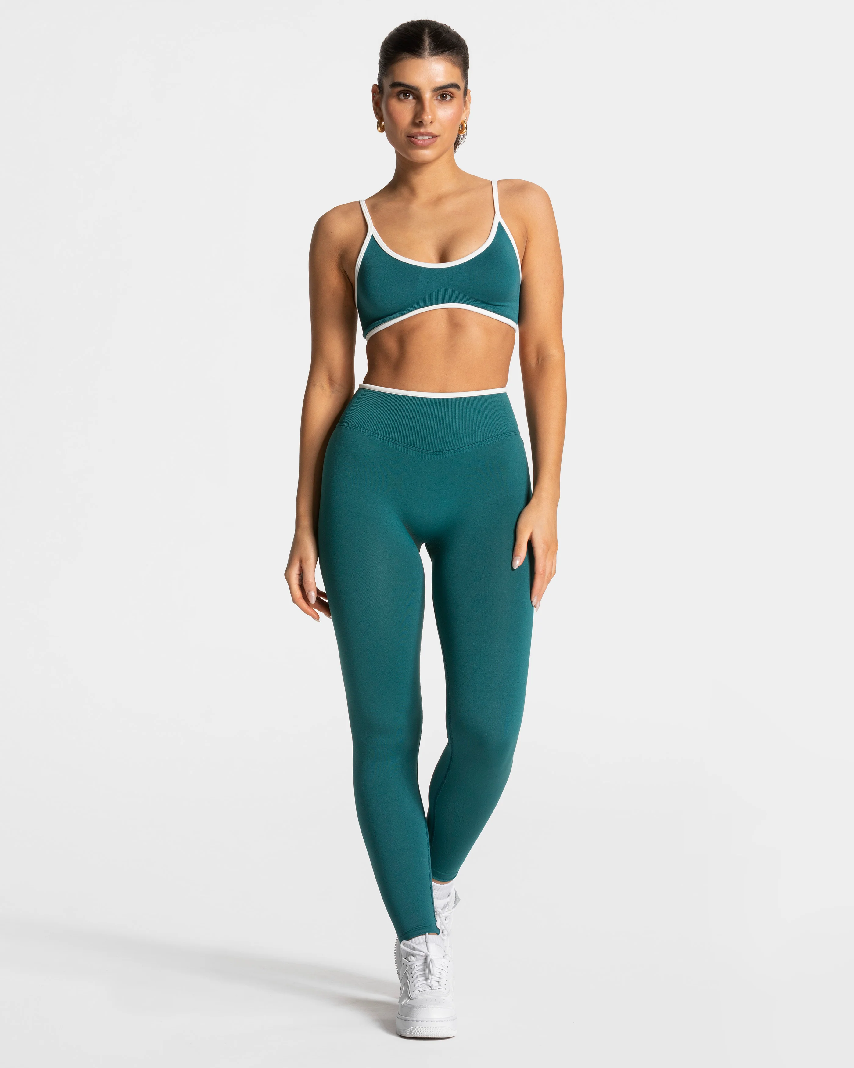 Contrastline Sculpt Scrunch Leggings "Petrol" - Image 3