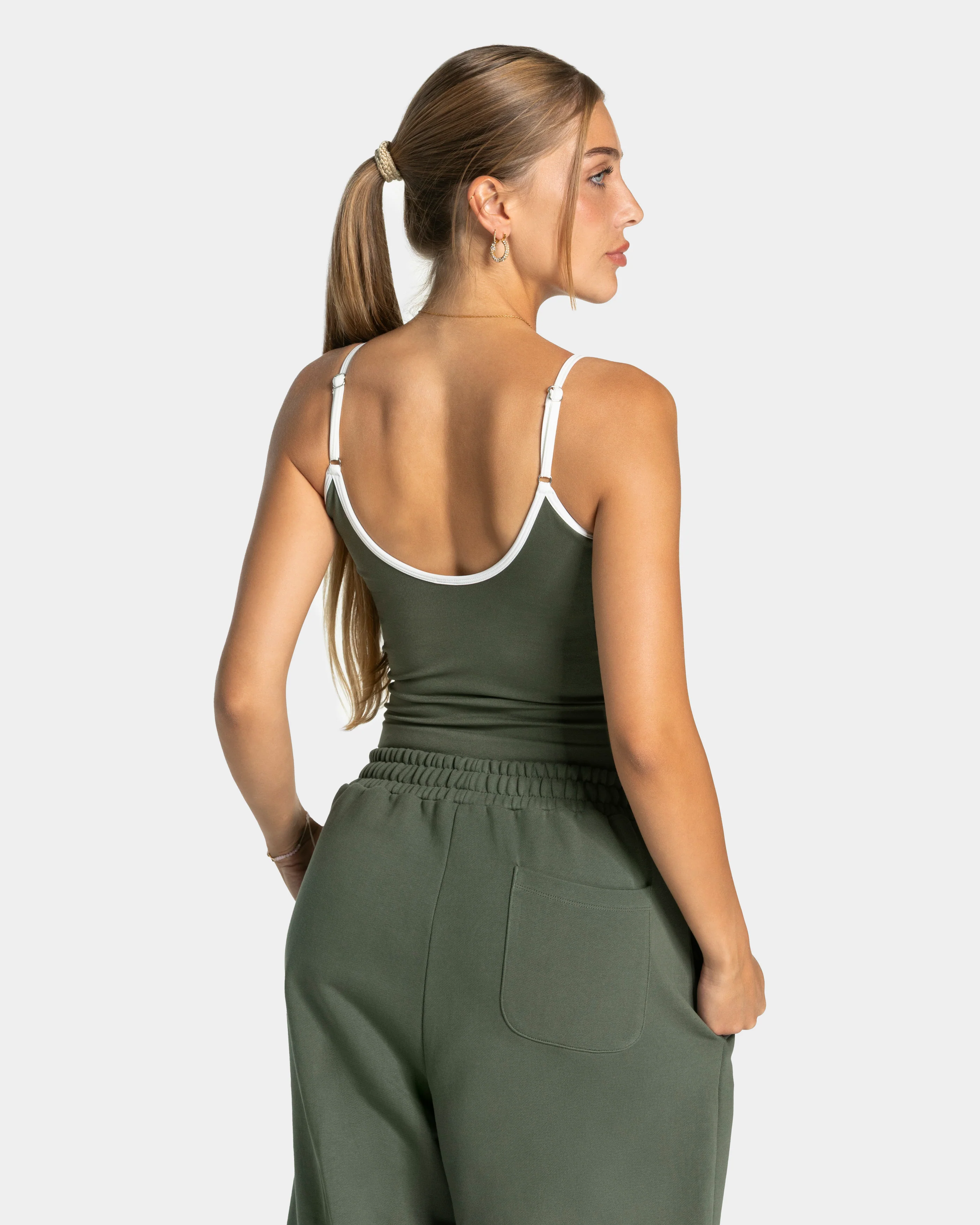 Contrastline Cami Top "Khaki" - Image 2