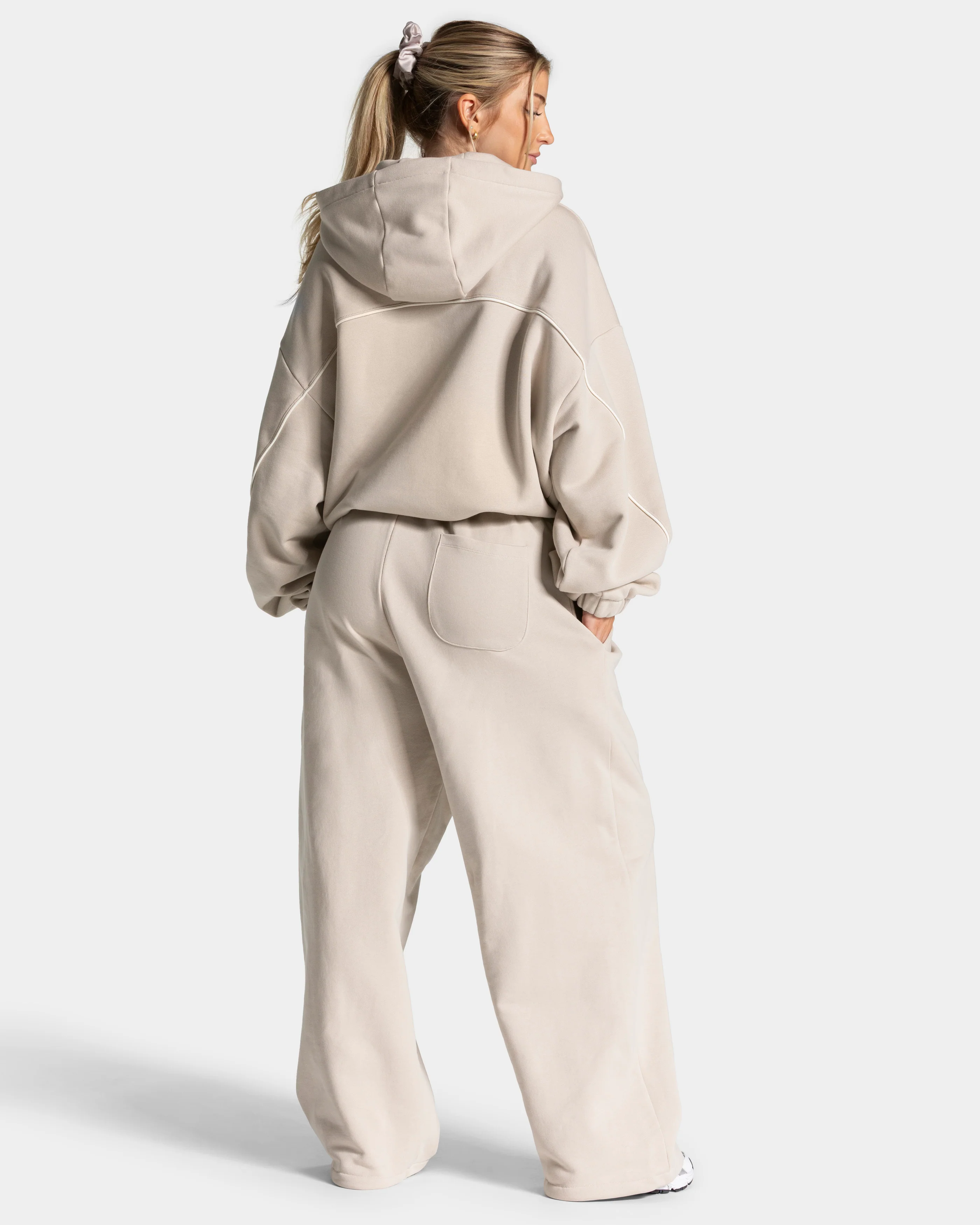 Contrastline Hooded Sweater "Cream" - Image 5