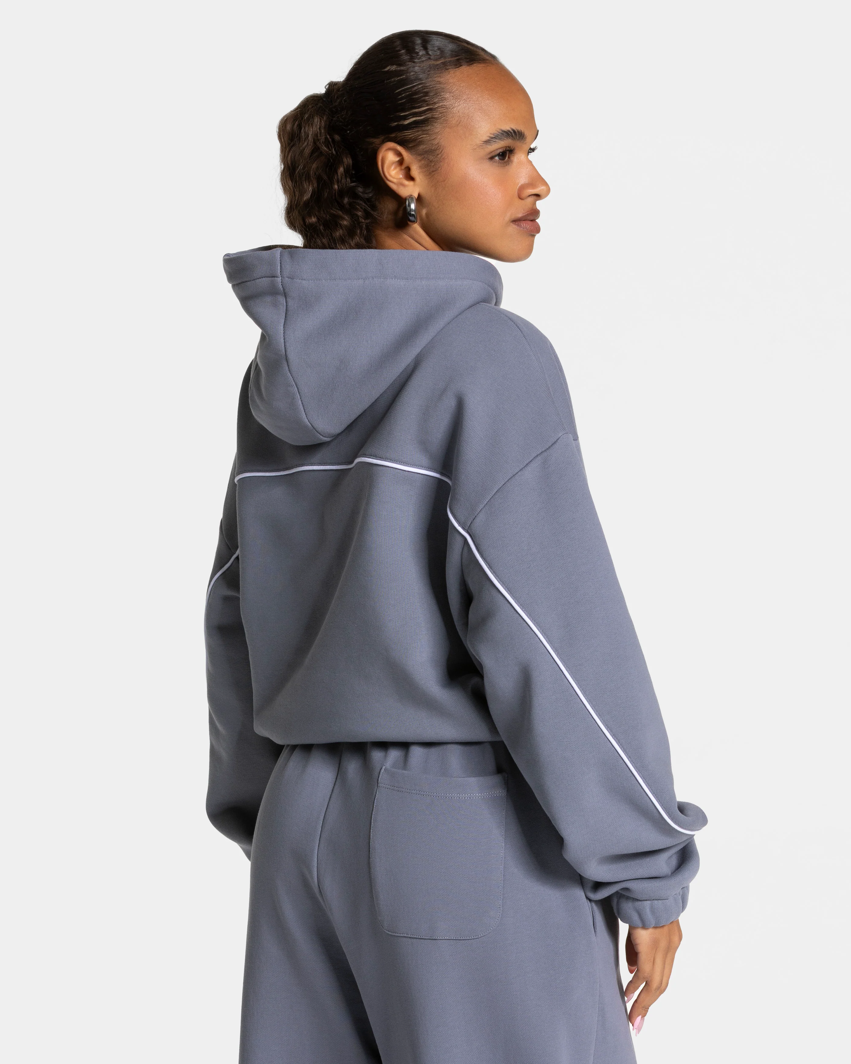 Contrastline Hooded Sweater "Eisgrau" - Image 2