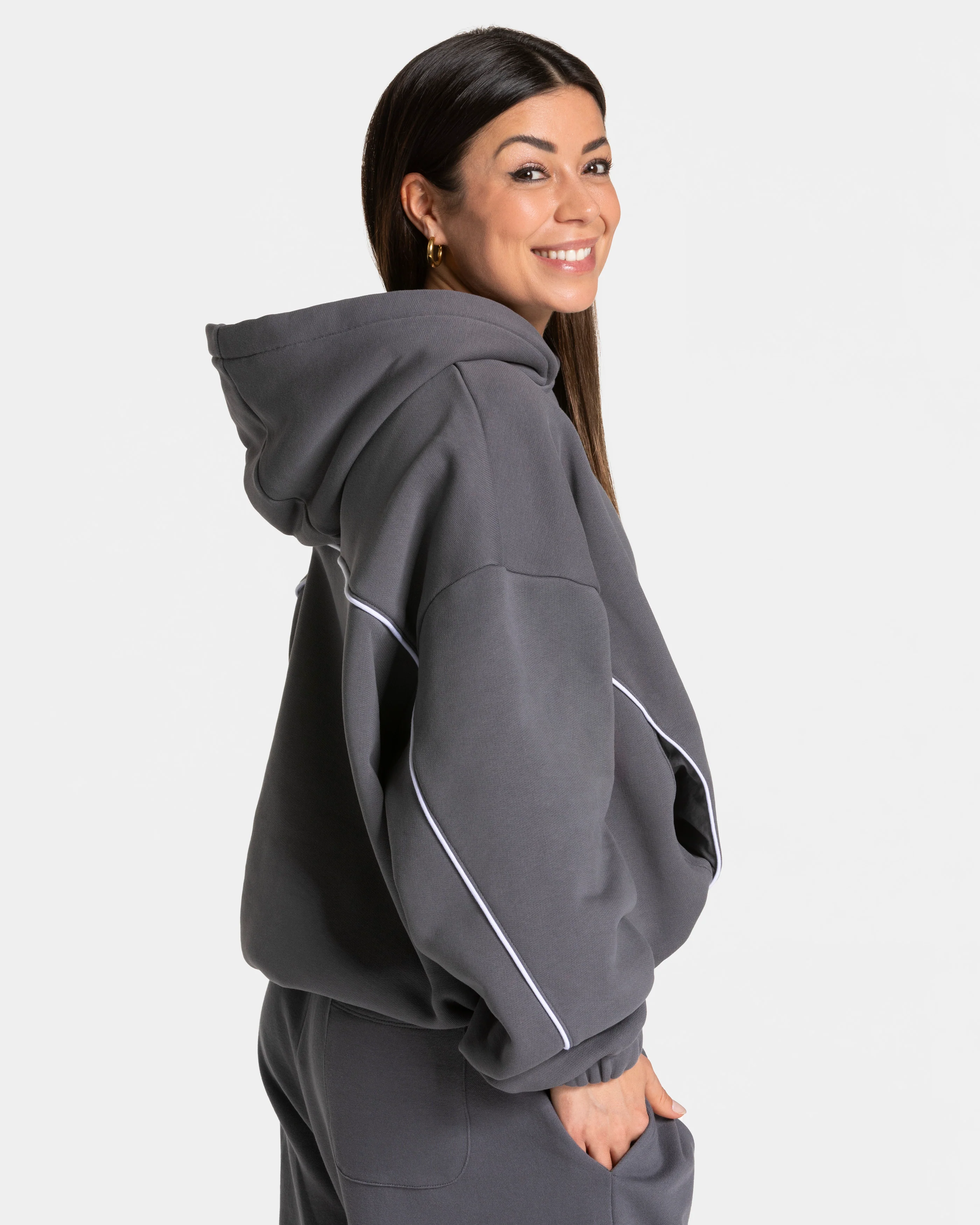 Contrastline Hooded Sweater "Graphit" - Image 2