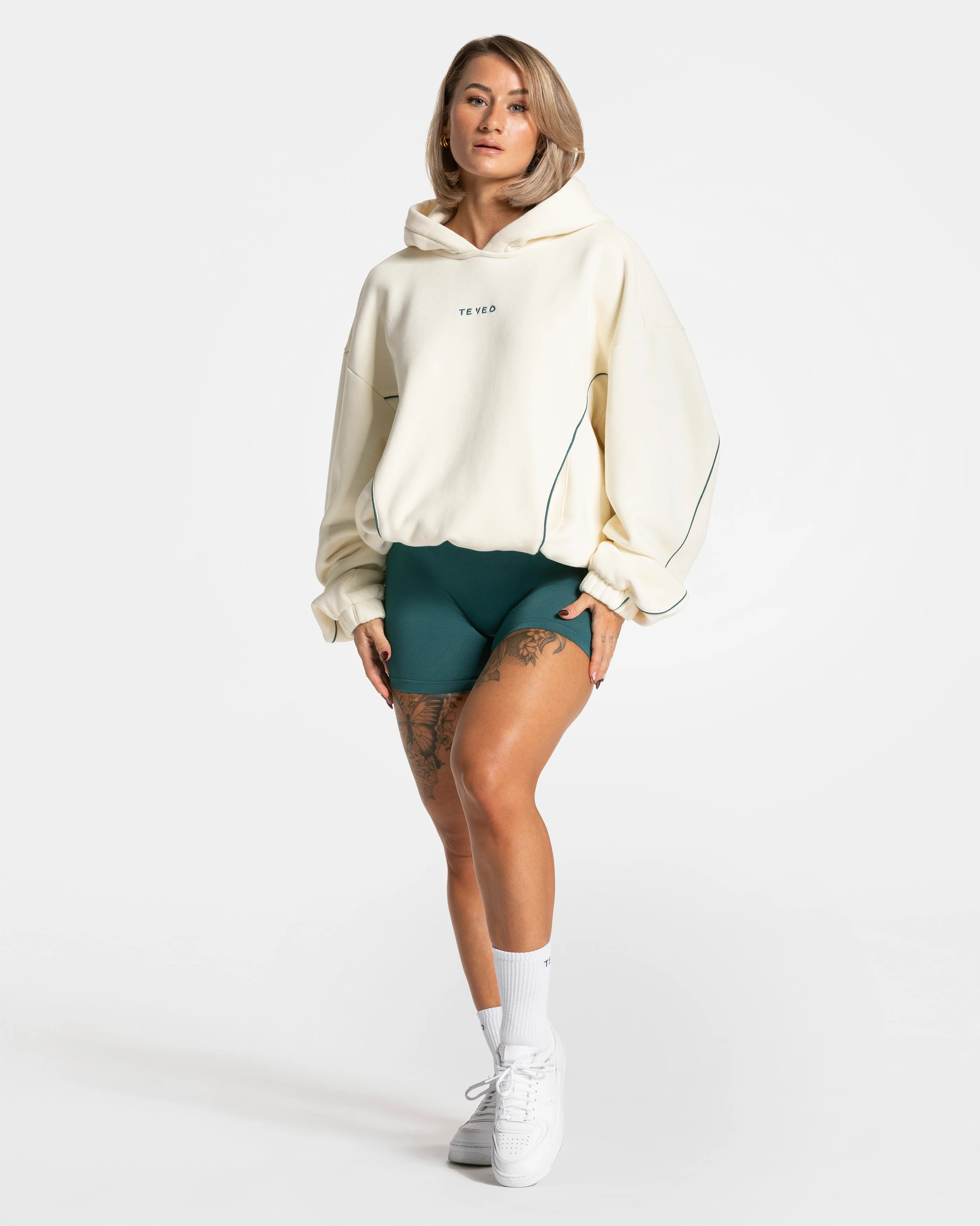 Contrastline Hooded Sweater "Off White" - Image 3
