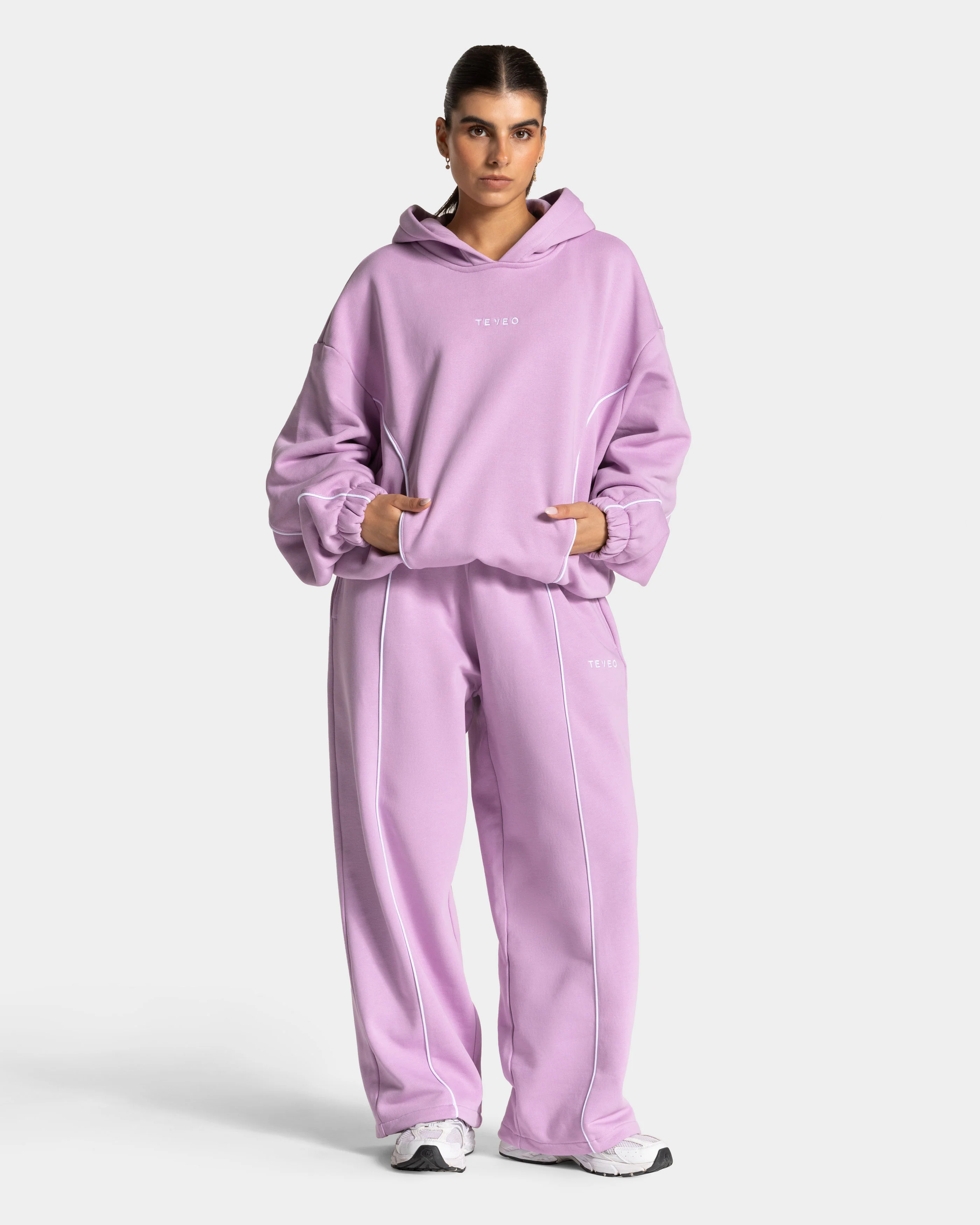 Contrastline Hooded Sweater "Orchid" - Image 3