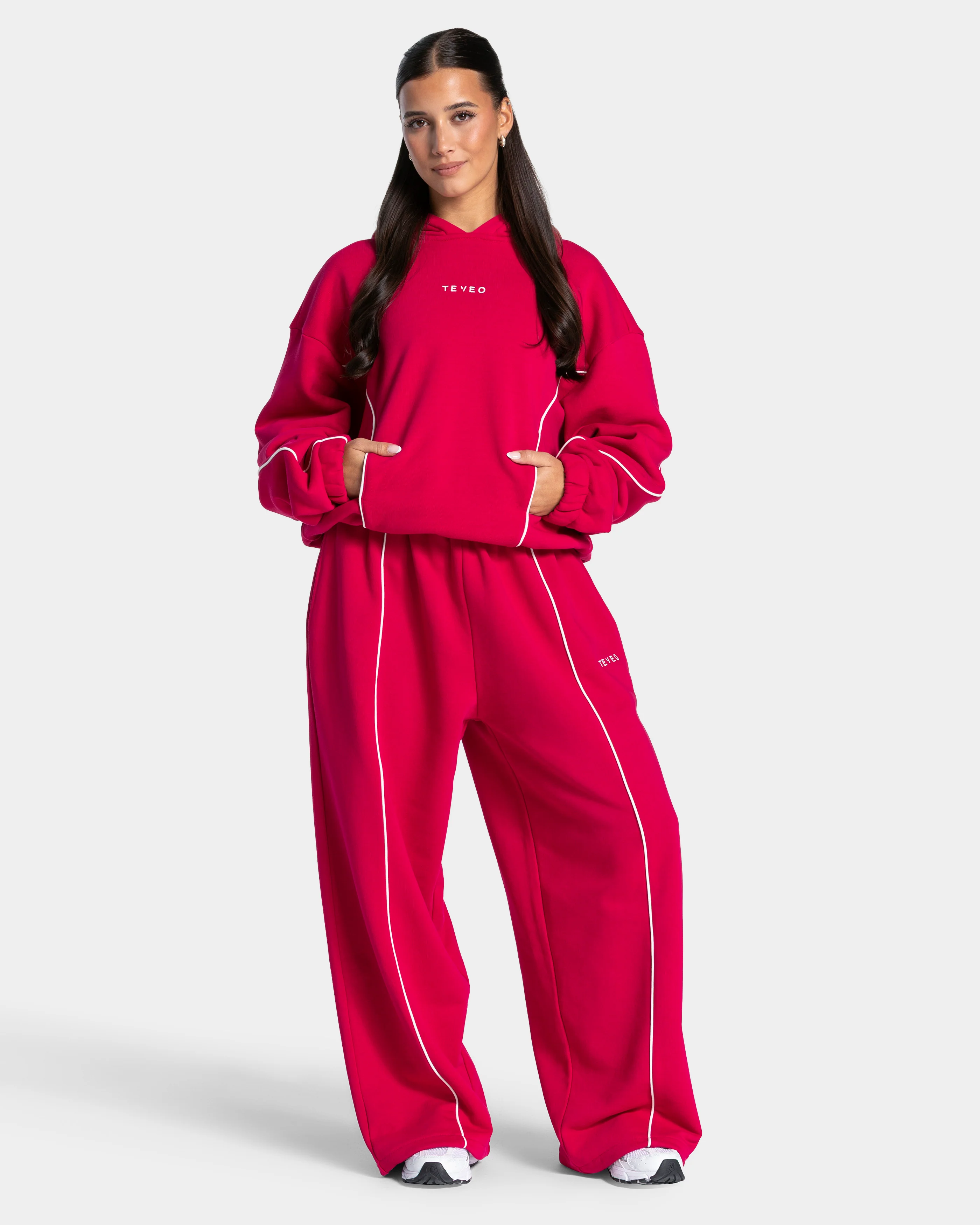 Contrastline Hooded Sweater "Raspberry" - Image 3