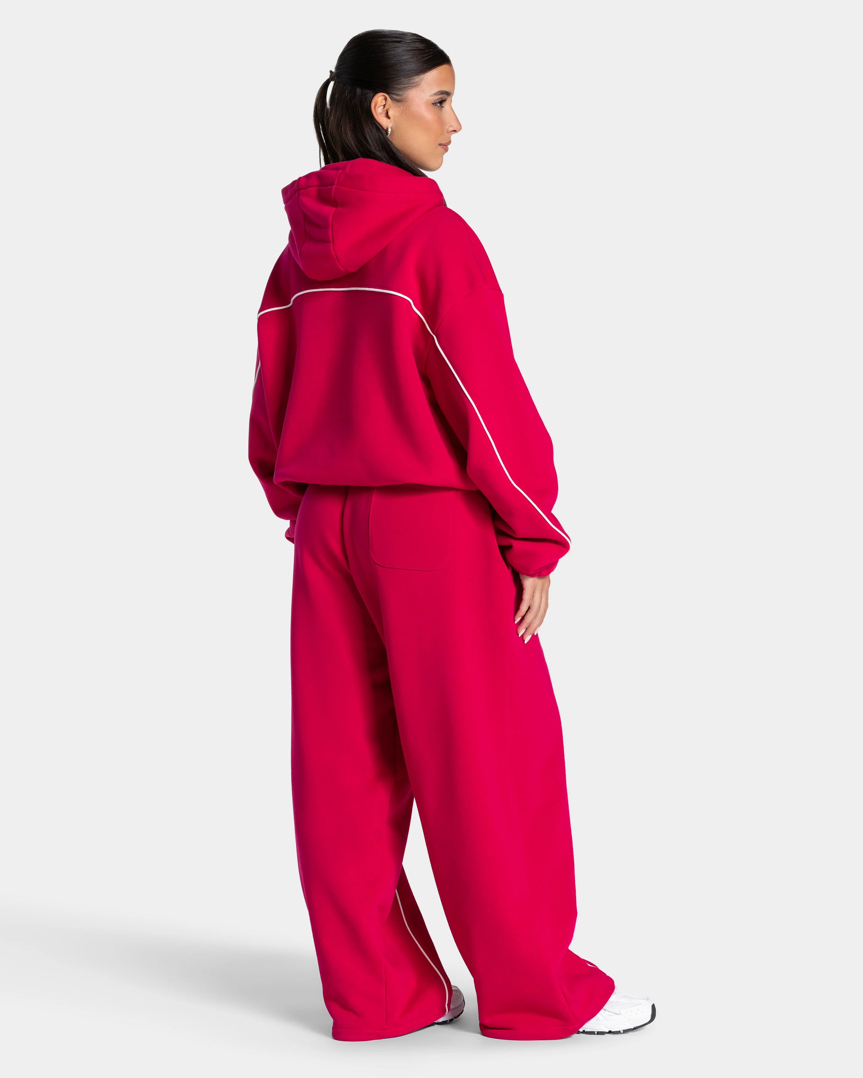 Contrastline Hooded Sweater "Raspberry" - Image 5