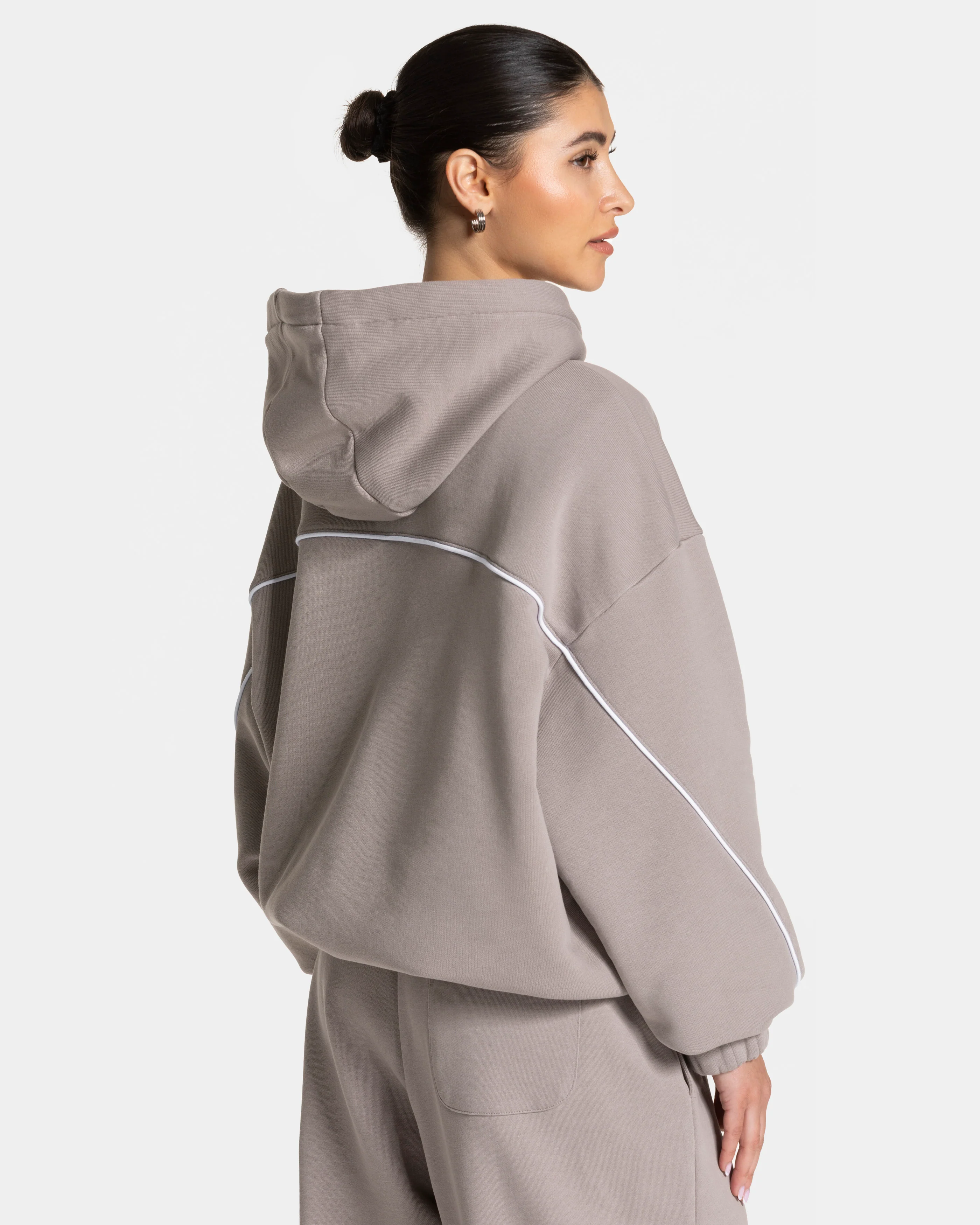 Contrastline Hooded Sweater "Stone" - Image 2