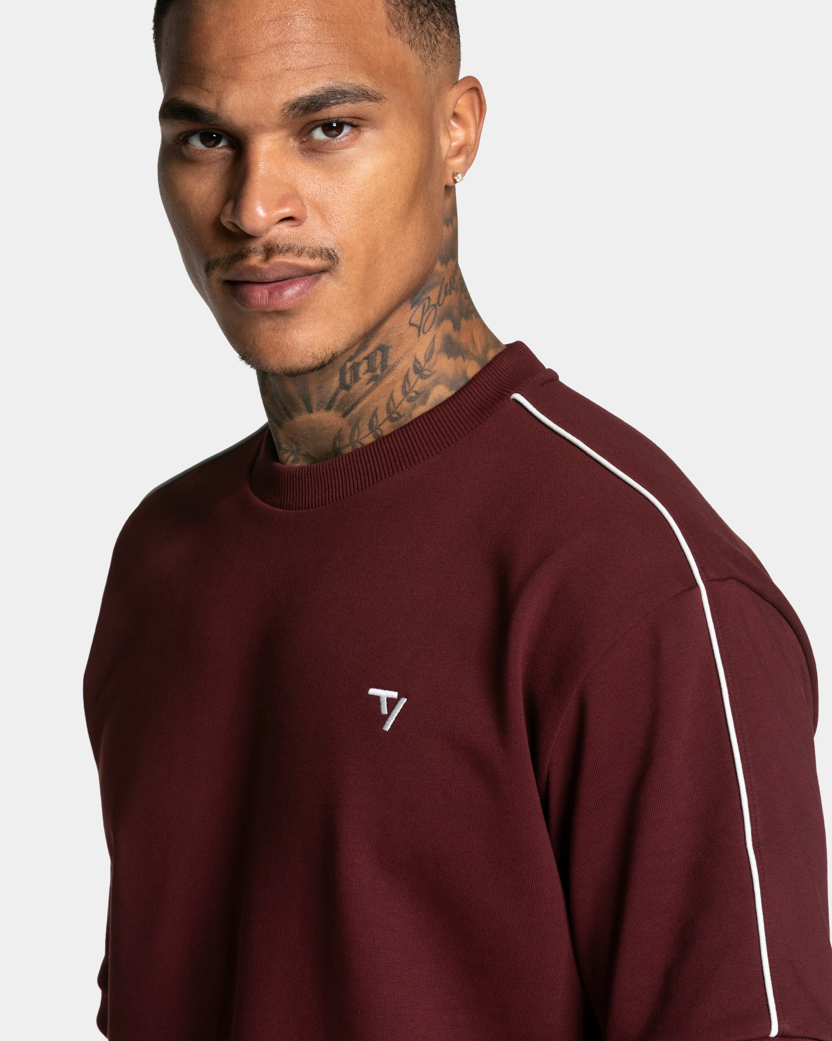 Contrastline Oversized T-Shirt "Weinrot" - Image 4