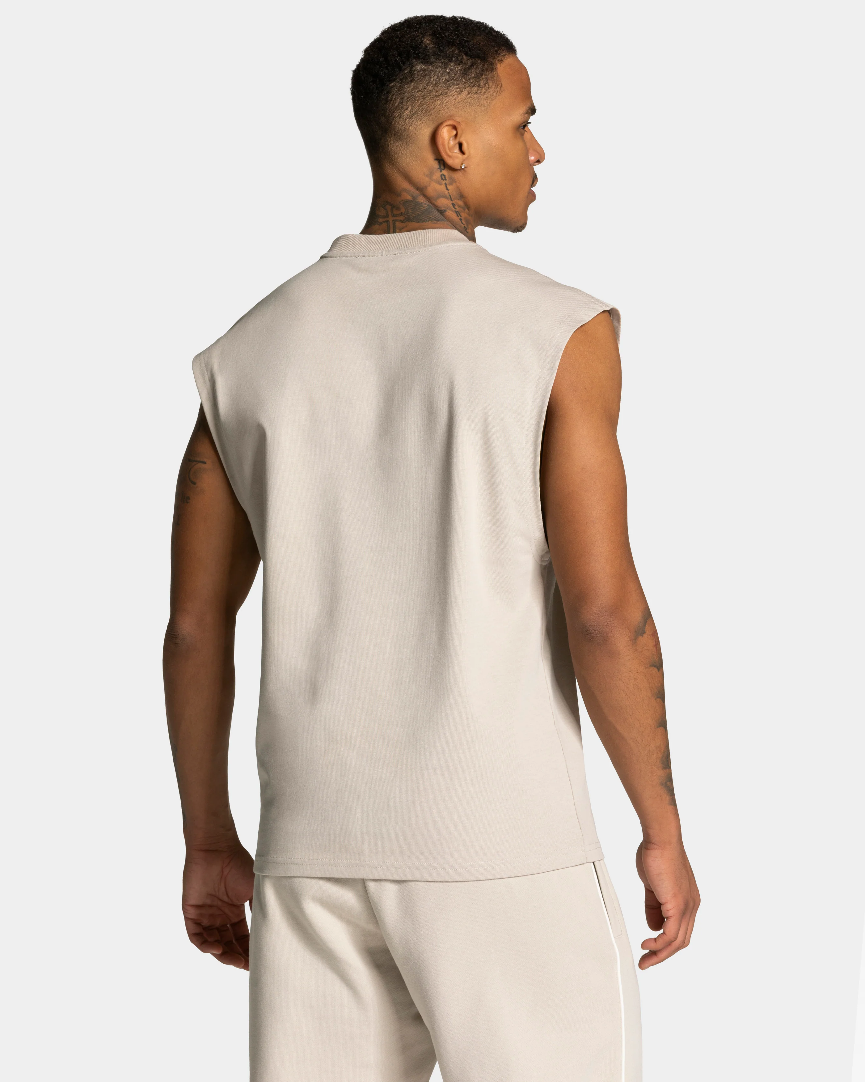 Contrastline Oversized Tank "Cream" - Image 2