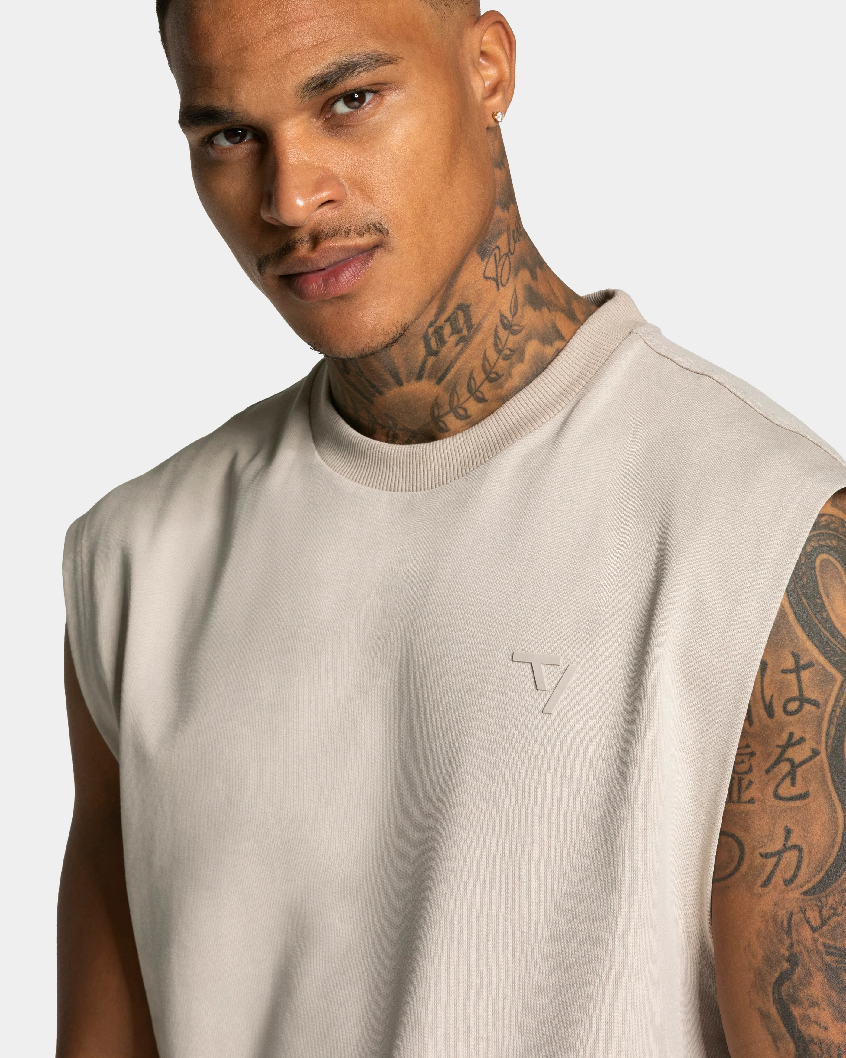 Contrastline Oversized Tank "Cream" - Image 4