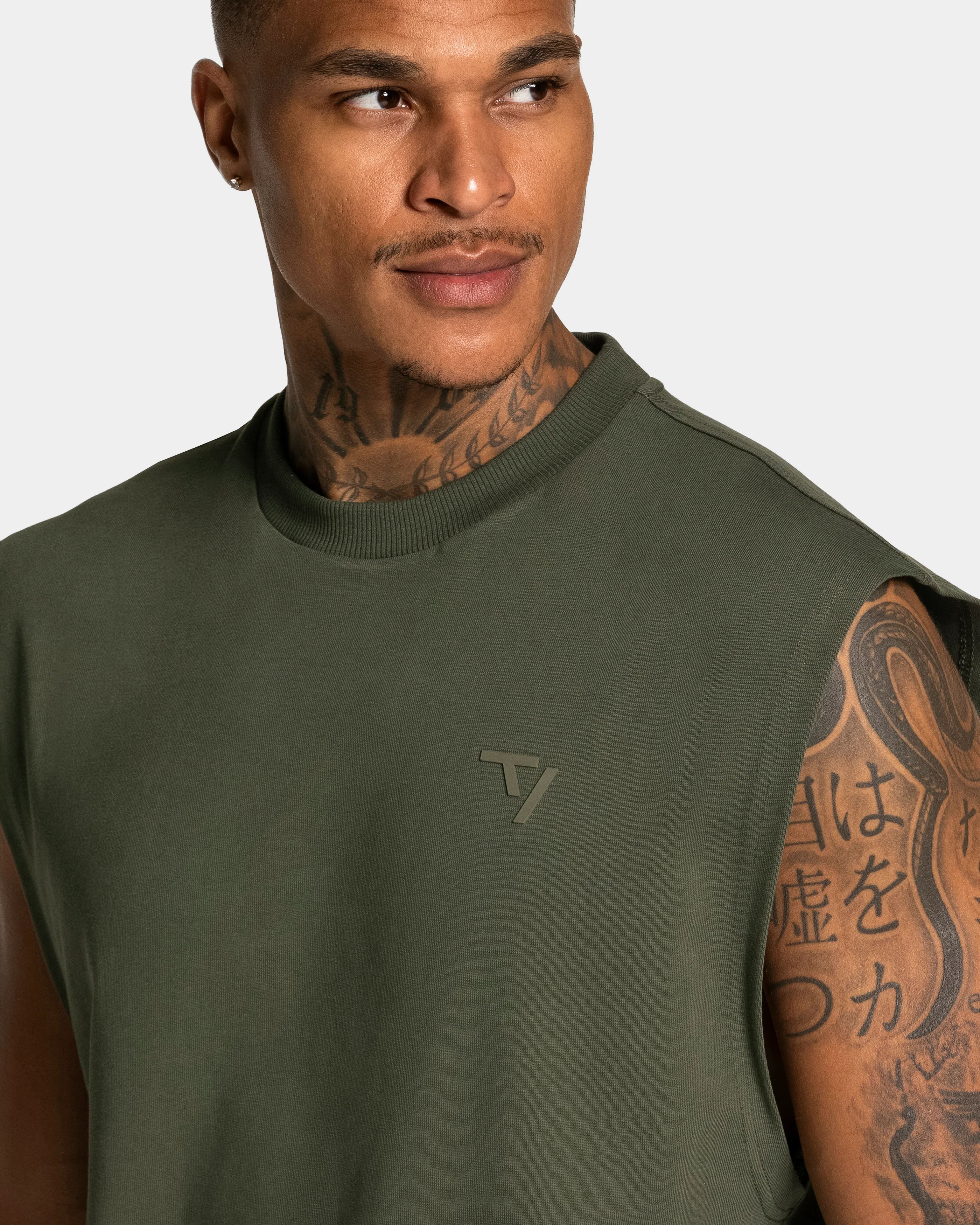 Contrastline Oversized Tank "Khaki" - Image 4