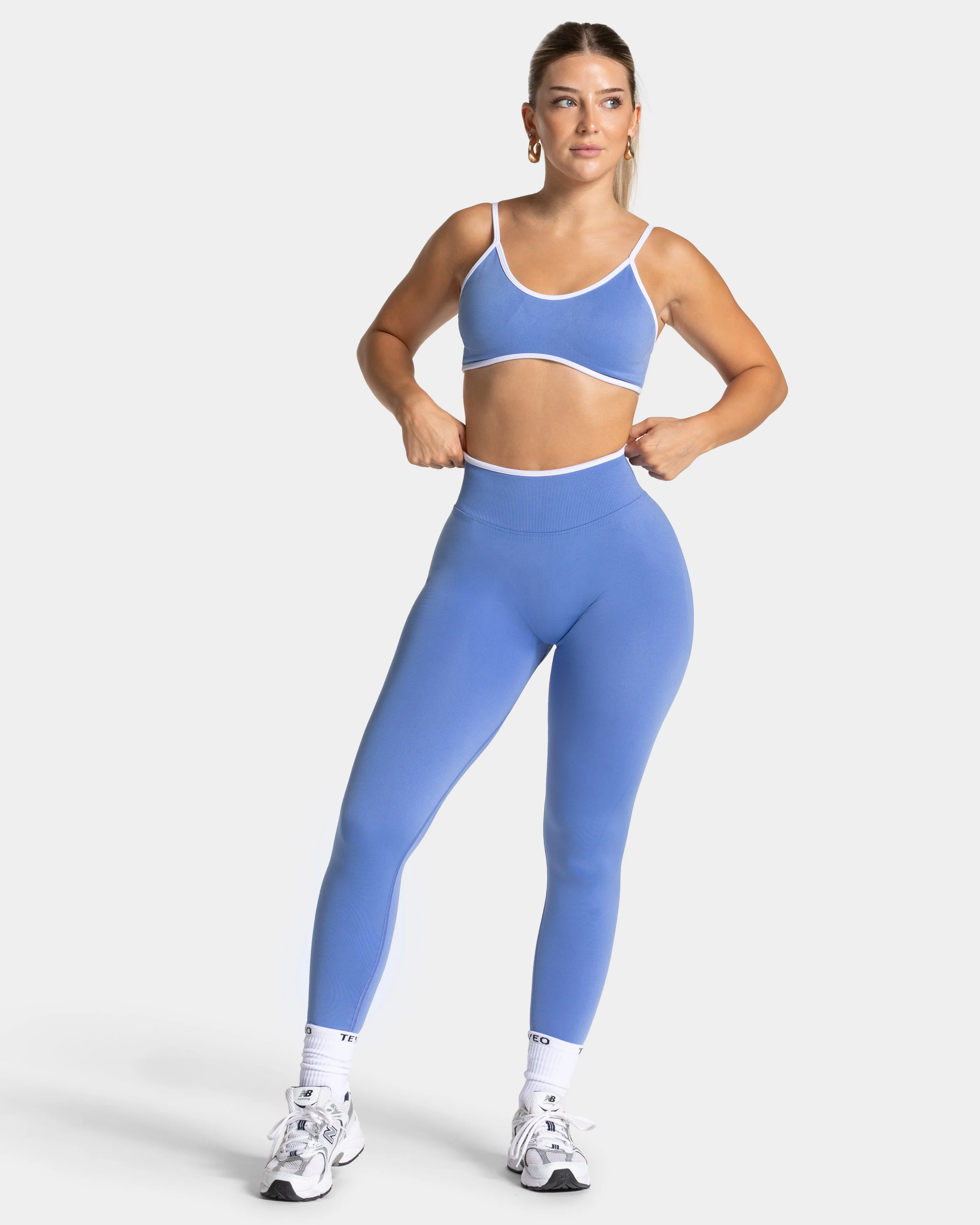 Contrastline Sculpt Scrunch Leggings "Azure" - Image 3