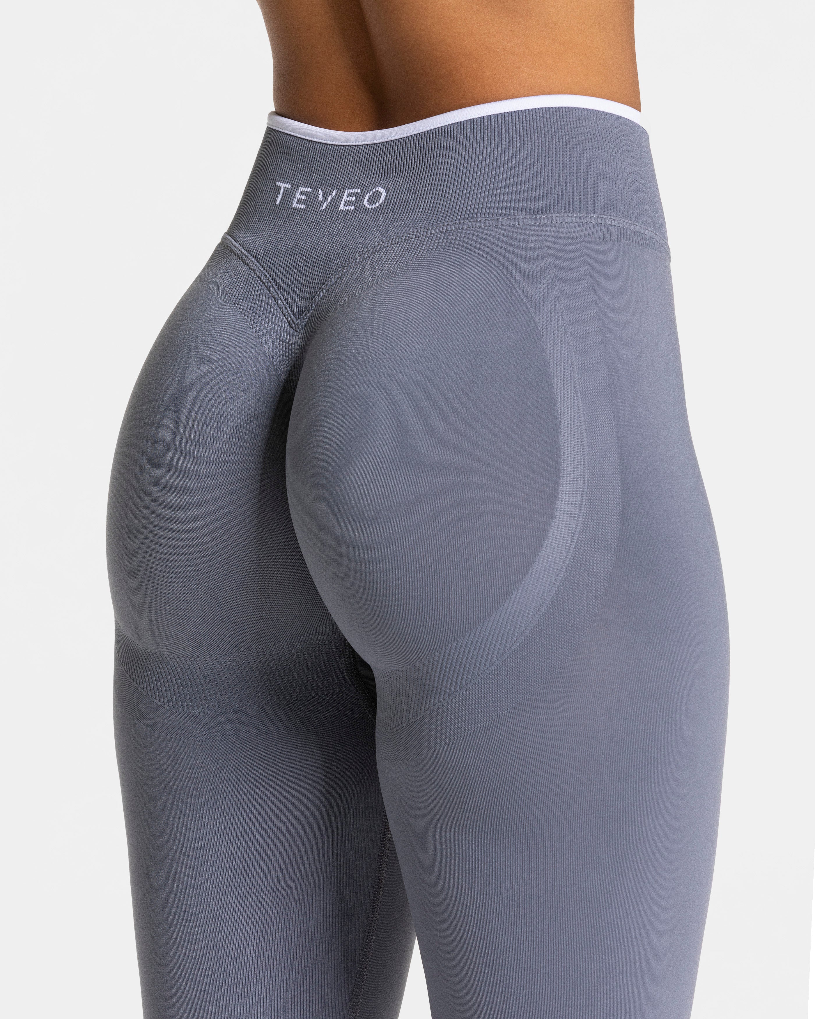 Contrastline Sculpt Scrunch Leggings "Eisgrau" - Image 4