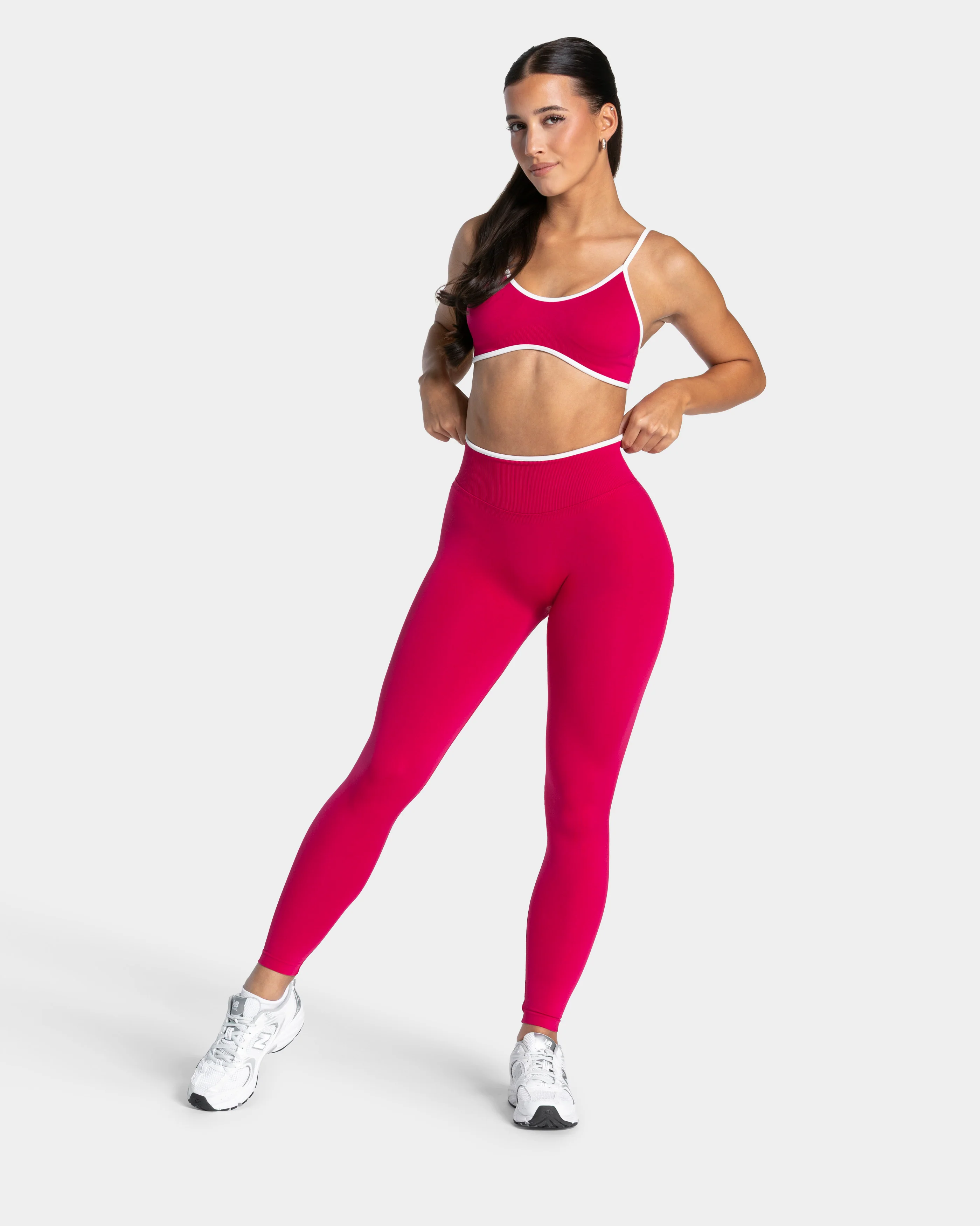 Contrastline Sculpt Scrunch Leggings "Raspberry" - Image 3