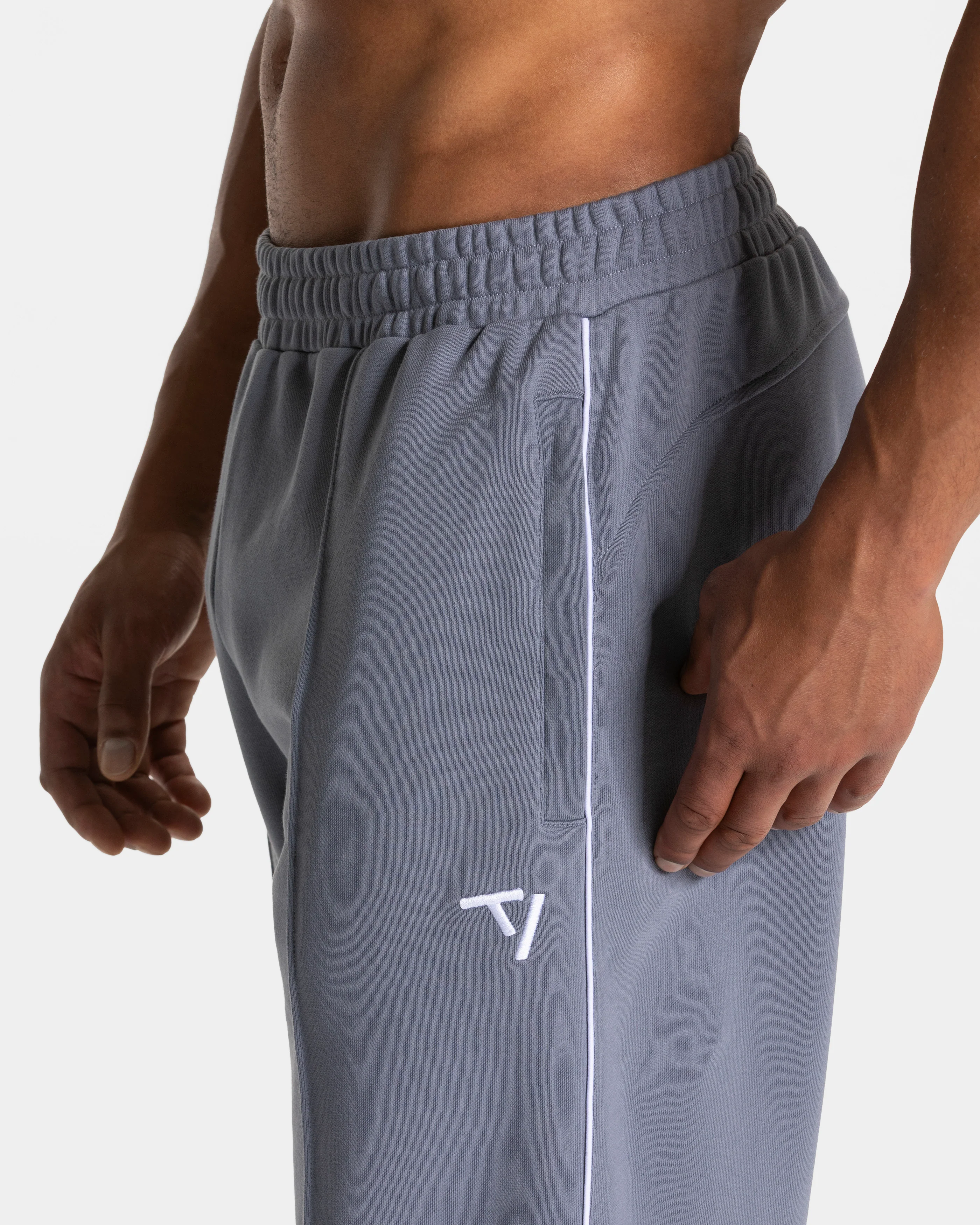 Contrastline Straight Leg Jogger "Eisgrau - Weiß" - Image 4