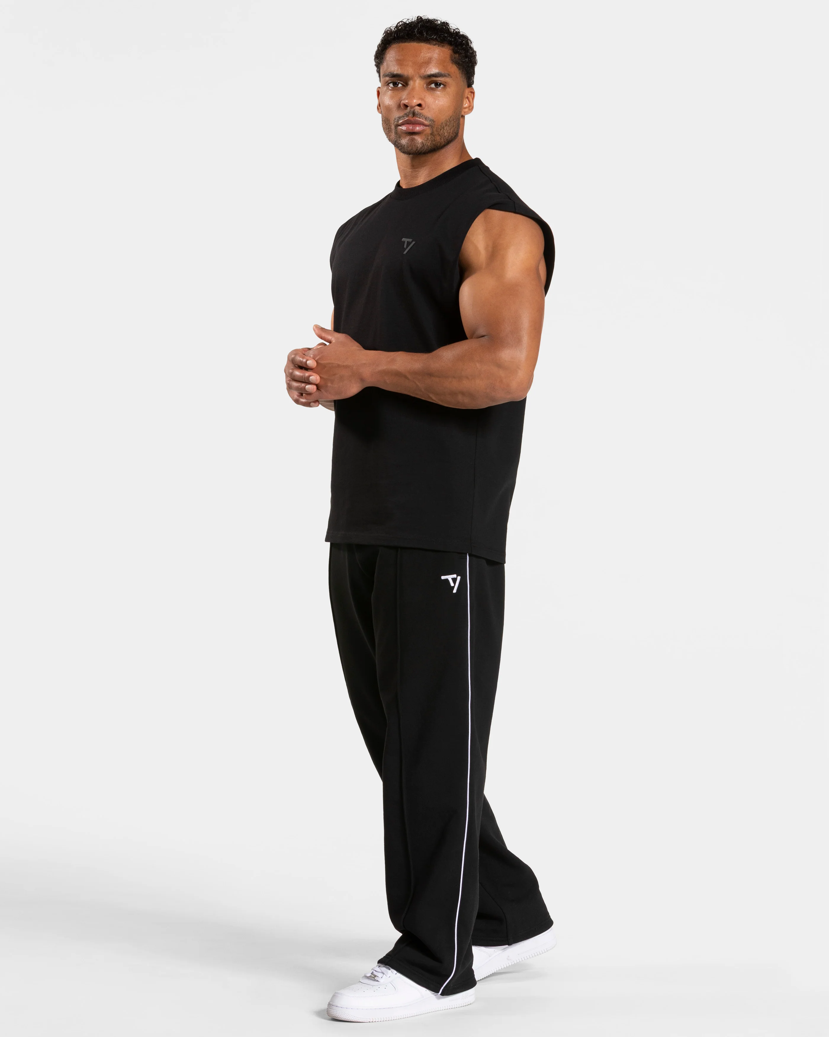 Contrastline Straight Leg Jogger "Schwarz - Weiß" - Image 3