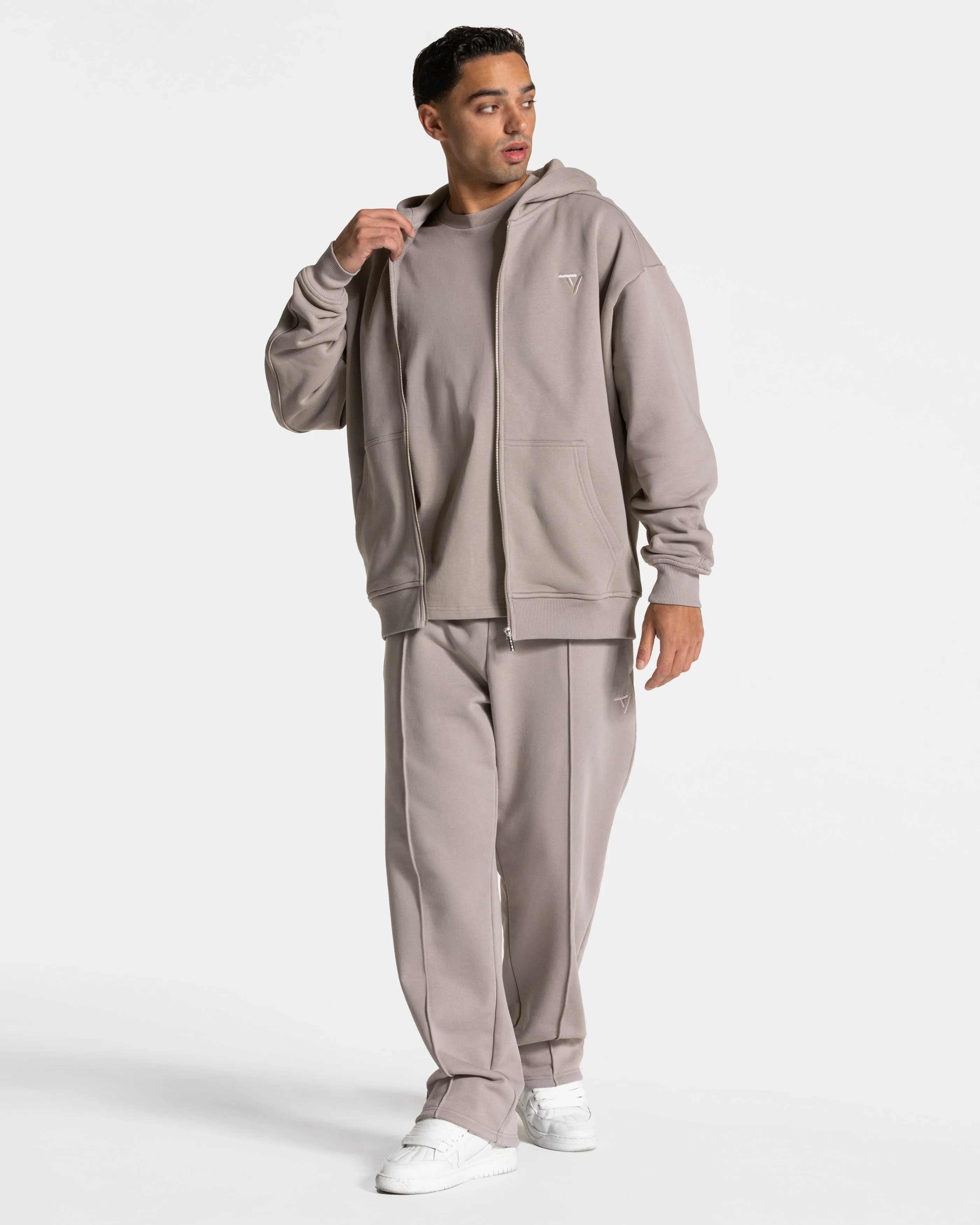 Contrastline Straight Leg Jogger "Stone" - Image 3