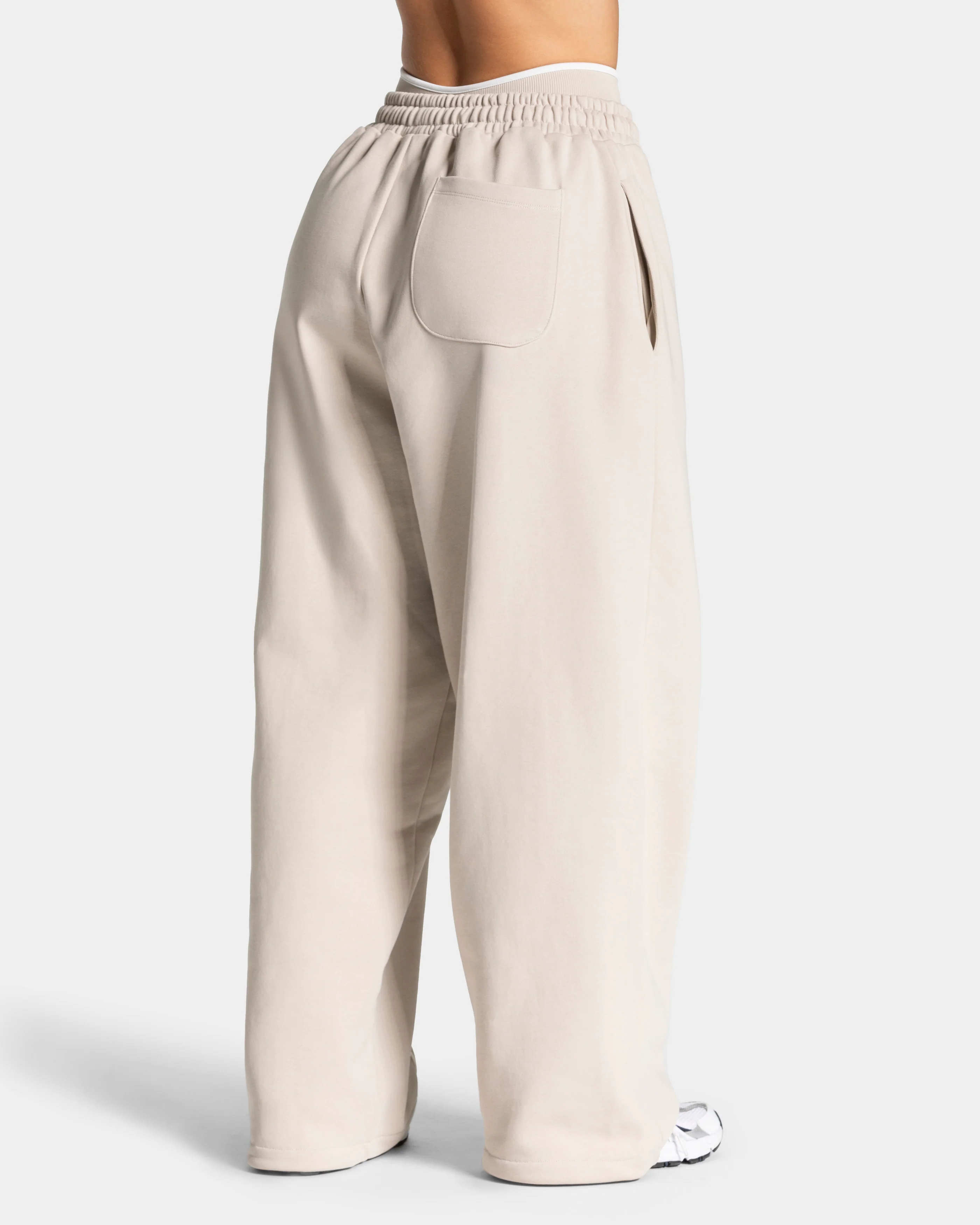 Contrastline Wide Leg Jogger "Cream" - Image 2