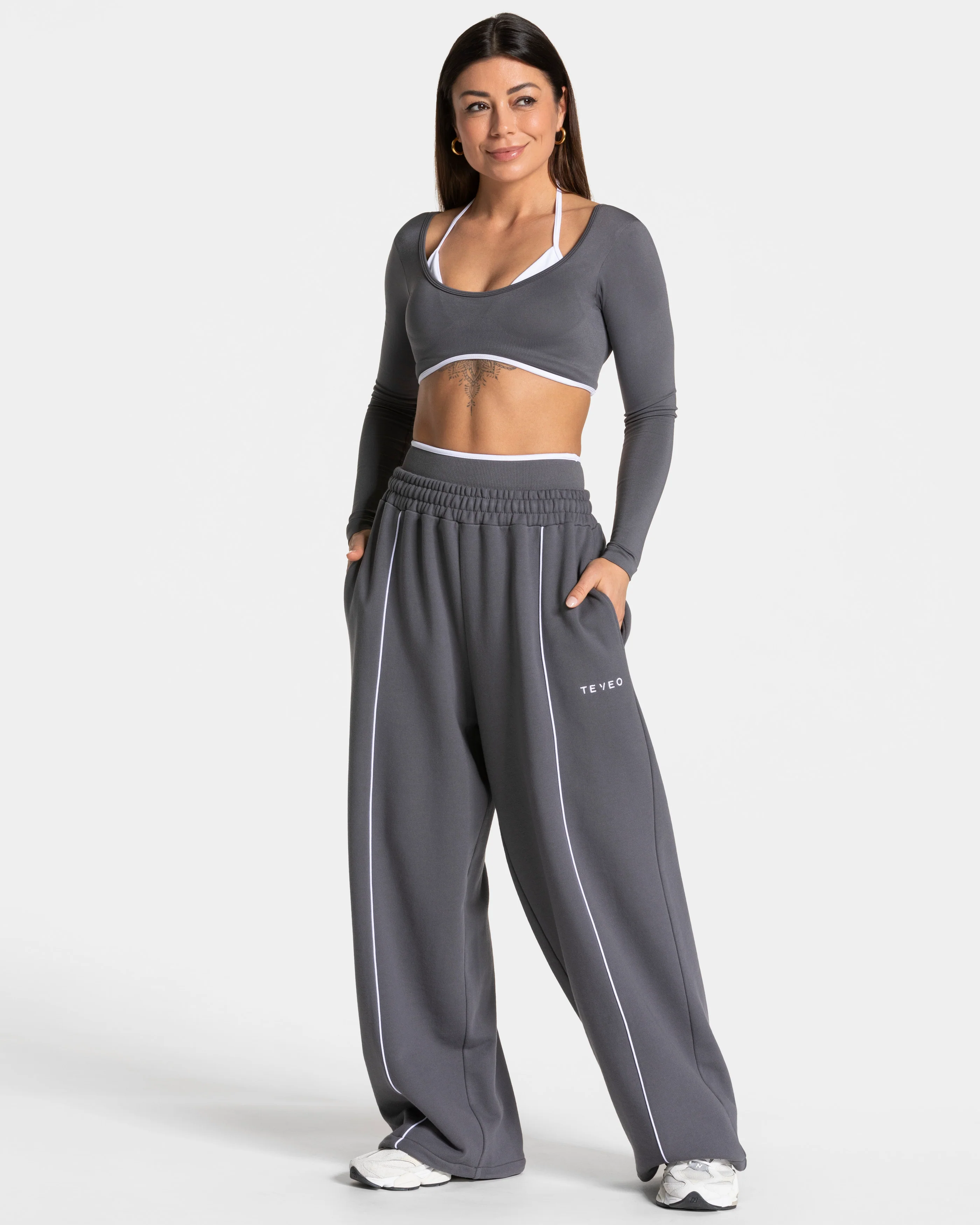Contrastline Wide Leg Jogger "Graphit" - Image 3