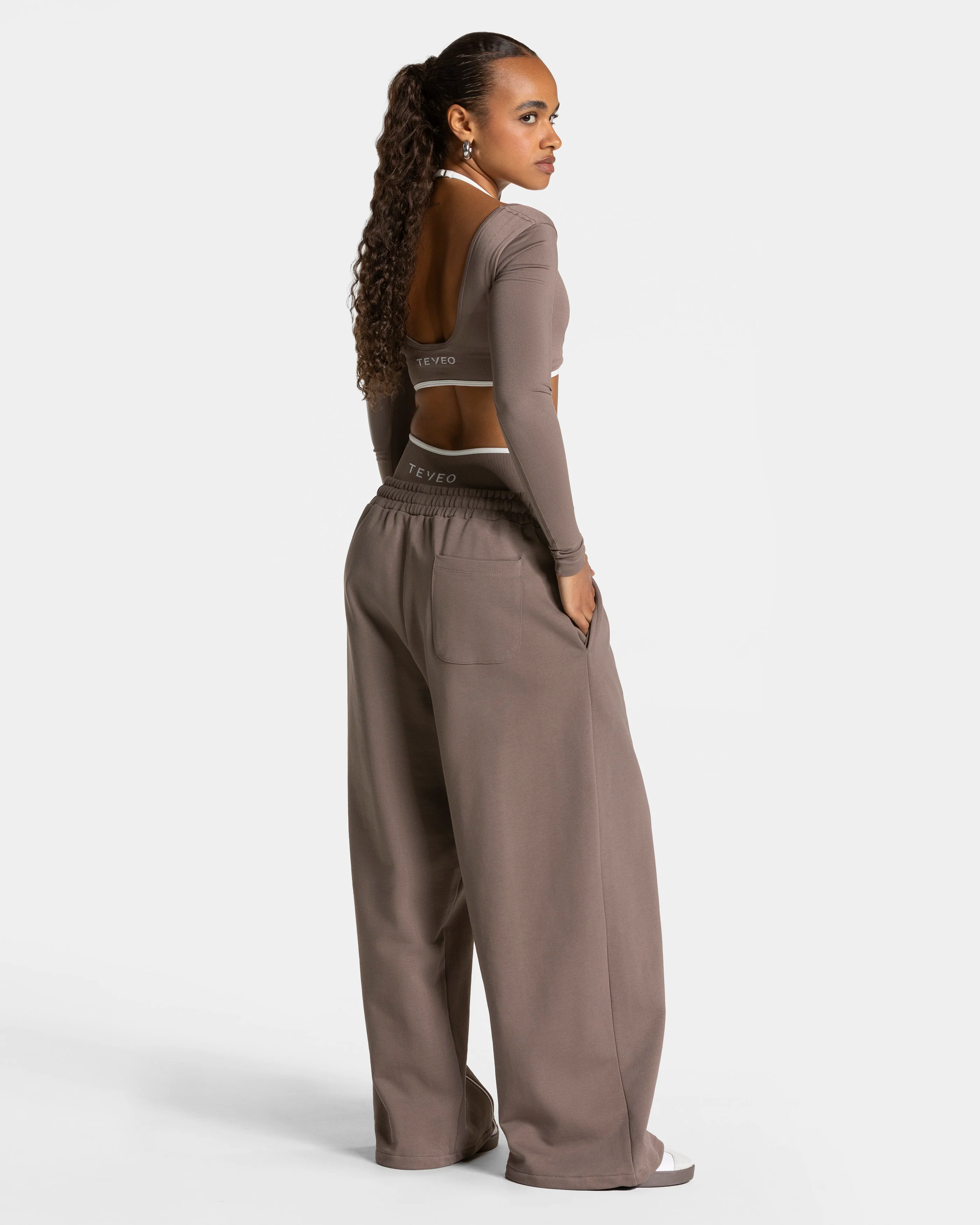 Contrastline Wide Leg Jogger "Mokka" - Image 5