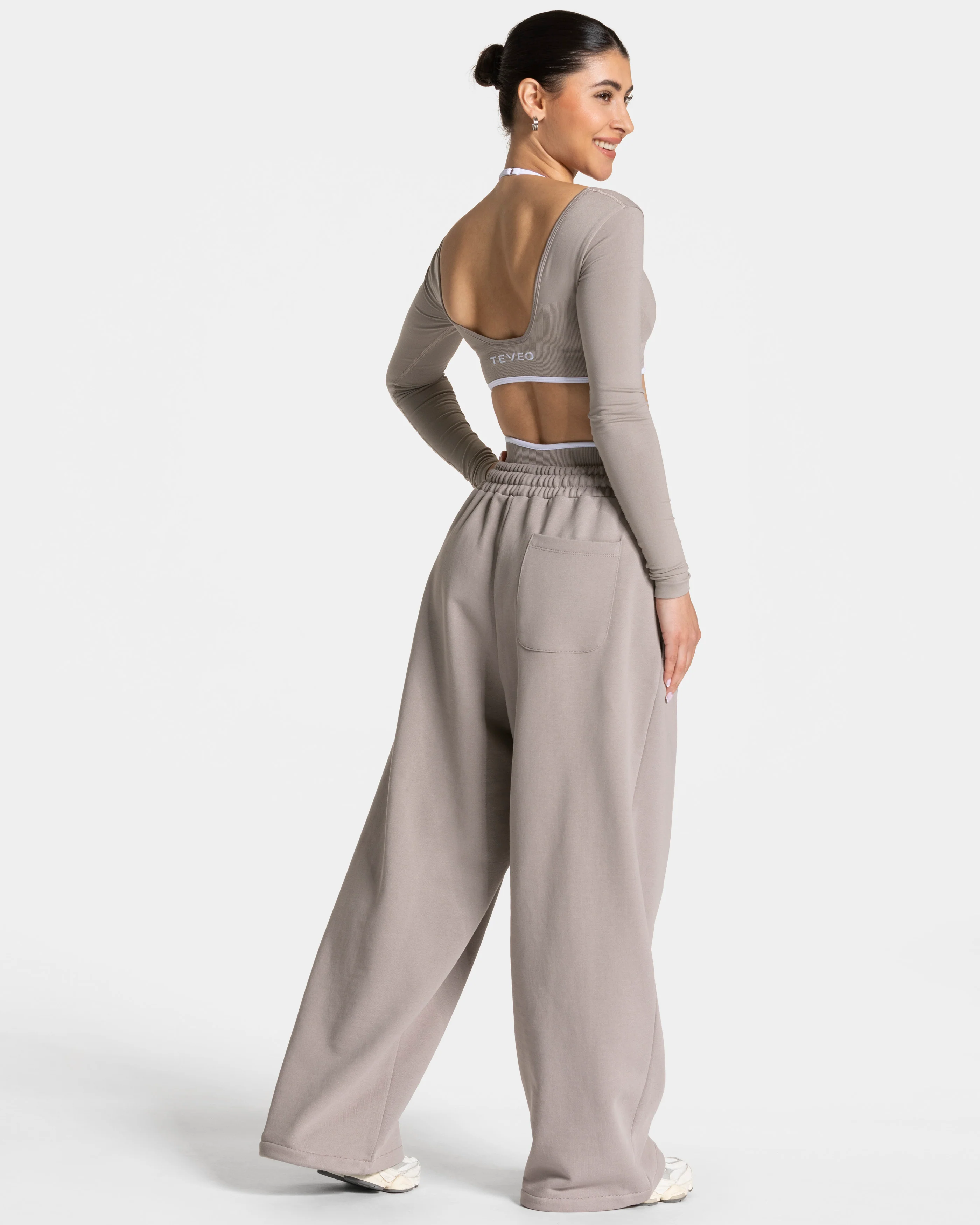 Contrastline Wide Leg Jogger "Stone" - Image 5