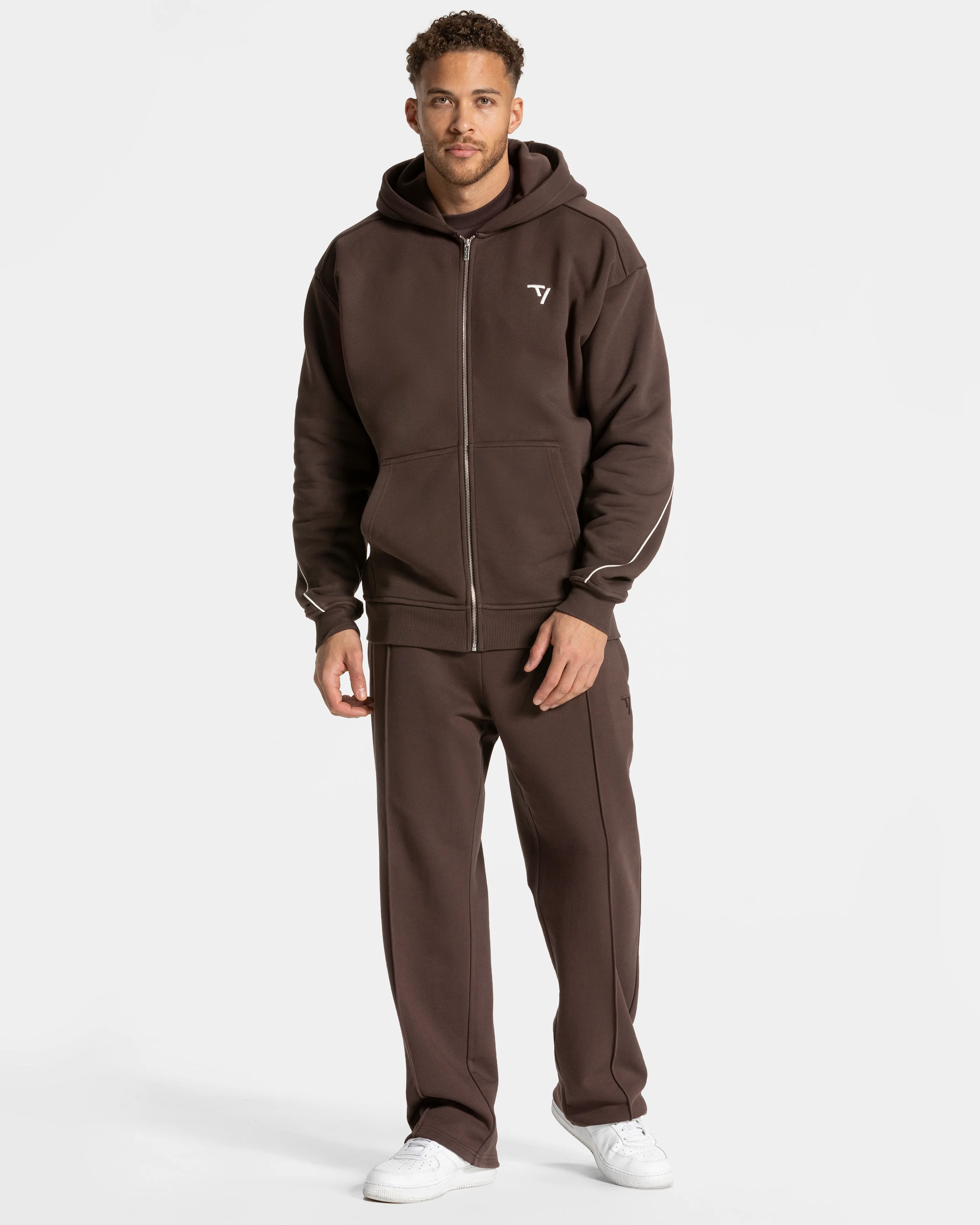 Contrastline Zip Jacke "Espresso" - Image 3
