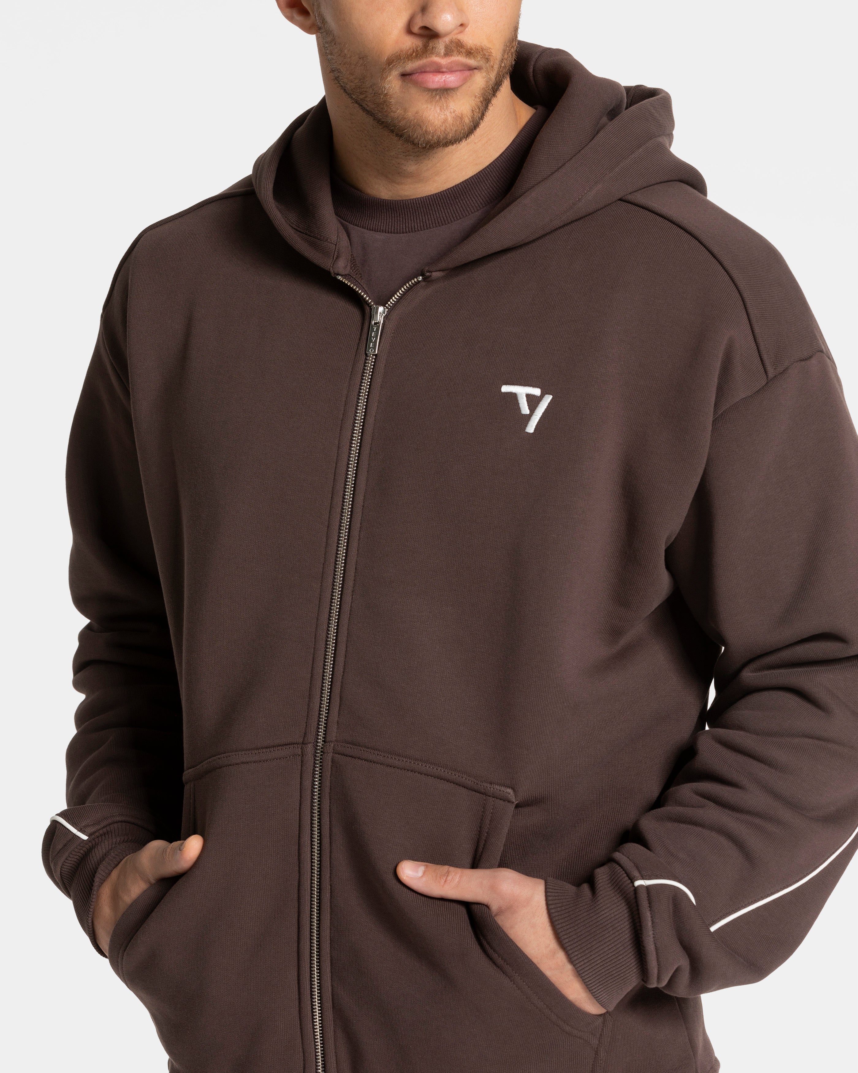 Contrastline Zip Jacke "Espresso" - Image 4