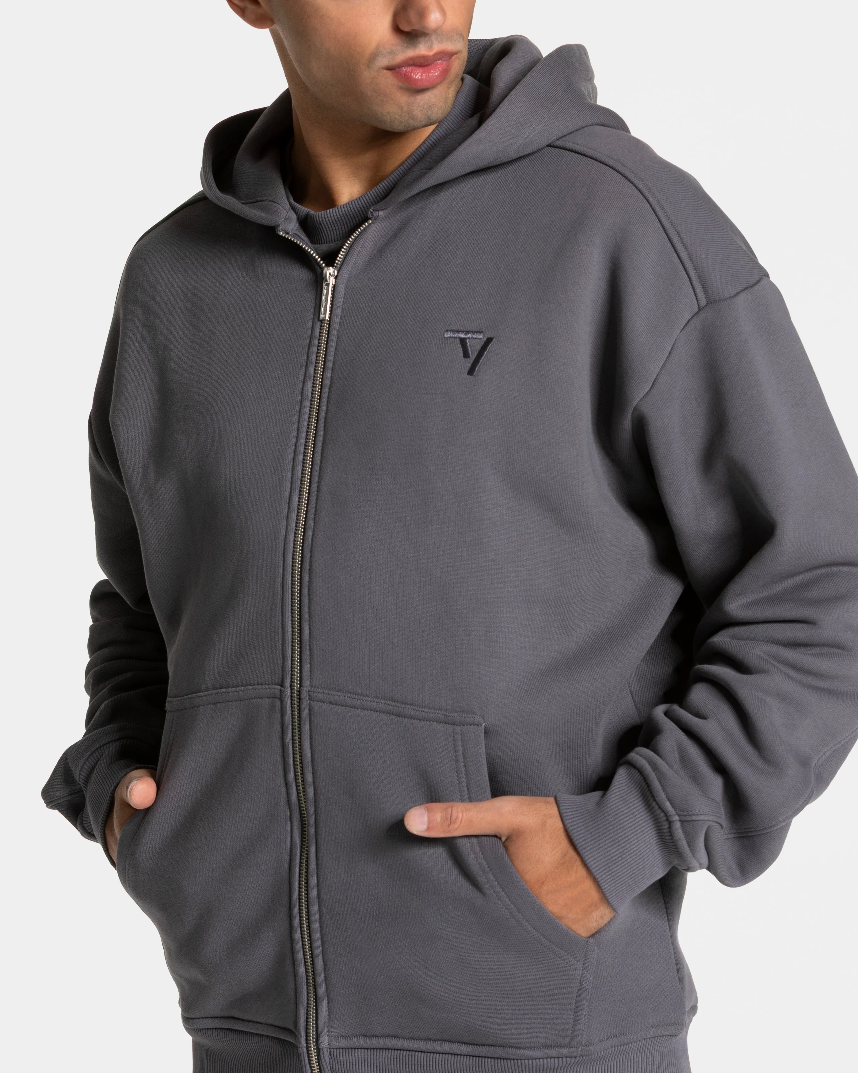 Contrastline Zip Jacke "Graphit" - Image 4