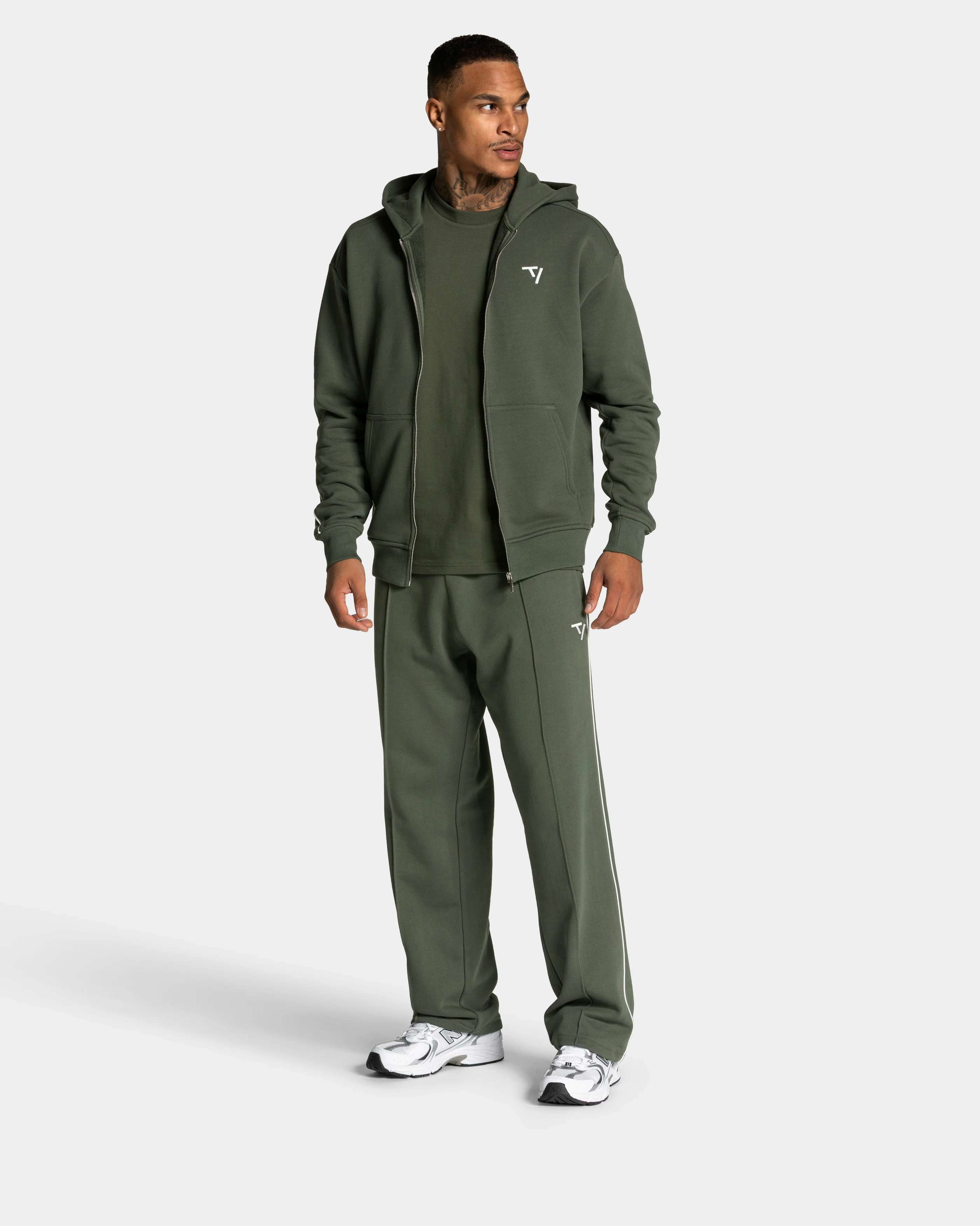 Contrastline Zip Jacke "Khaki" - Image 3