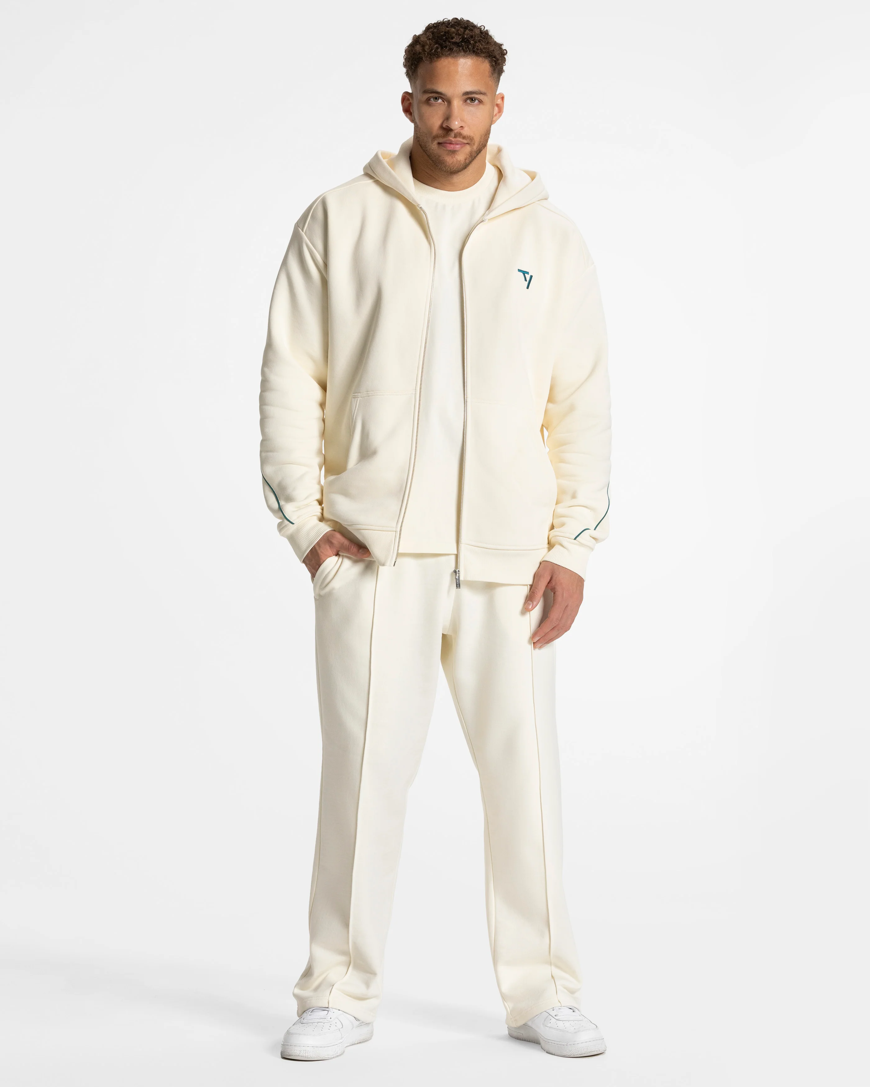 Contrastline Zip Jacke "Off White" - Image 3
