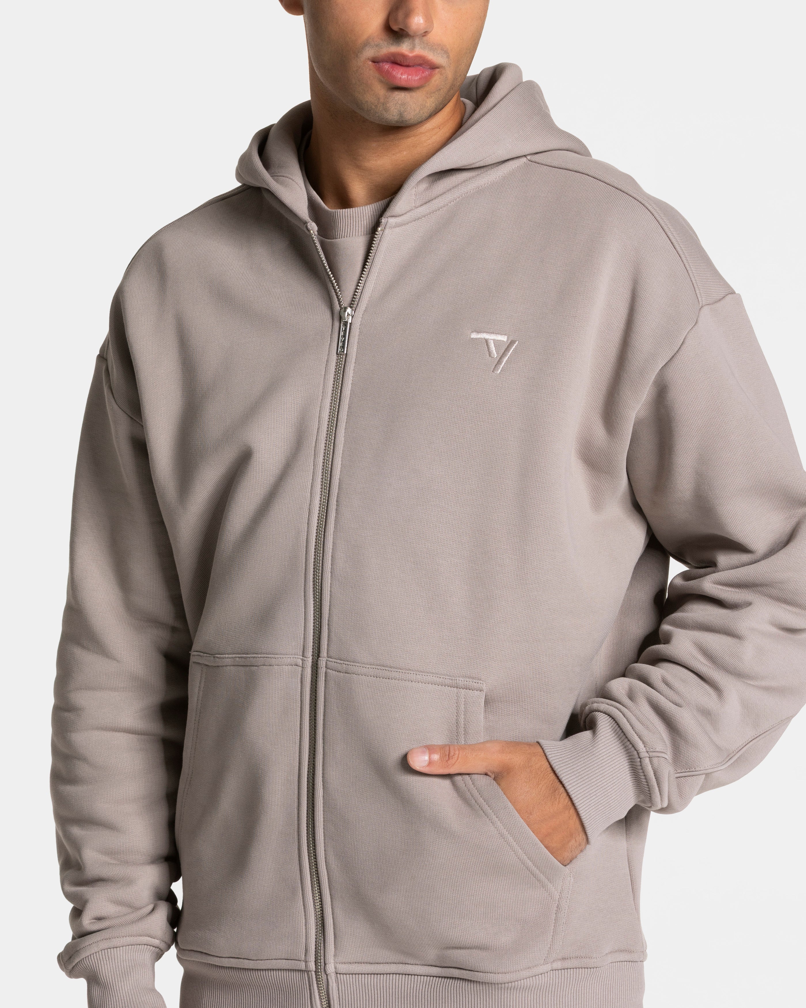 Contrastline Zip Jacke "Stone" - Image 4
