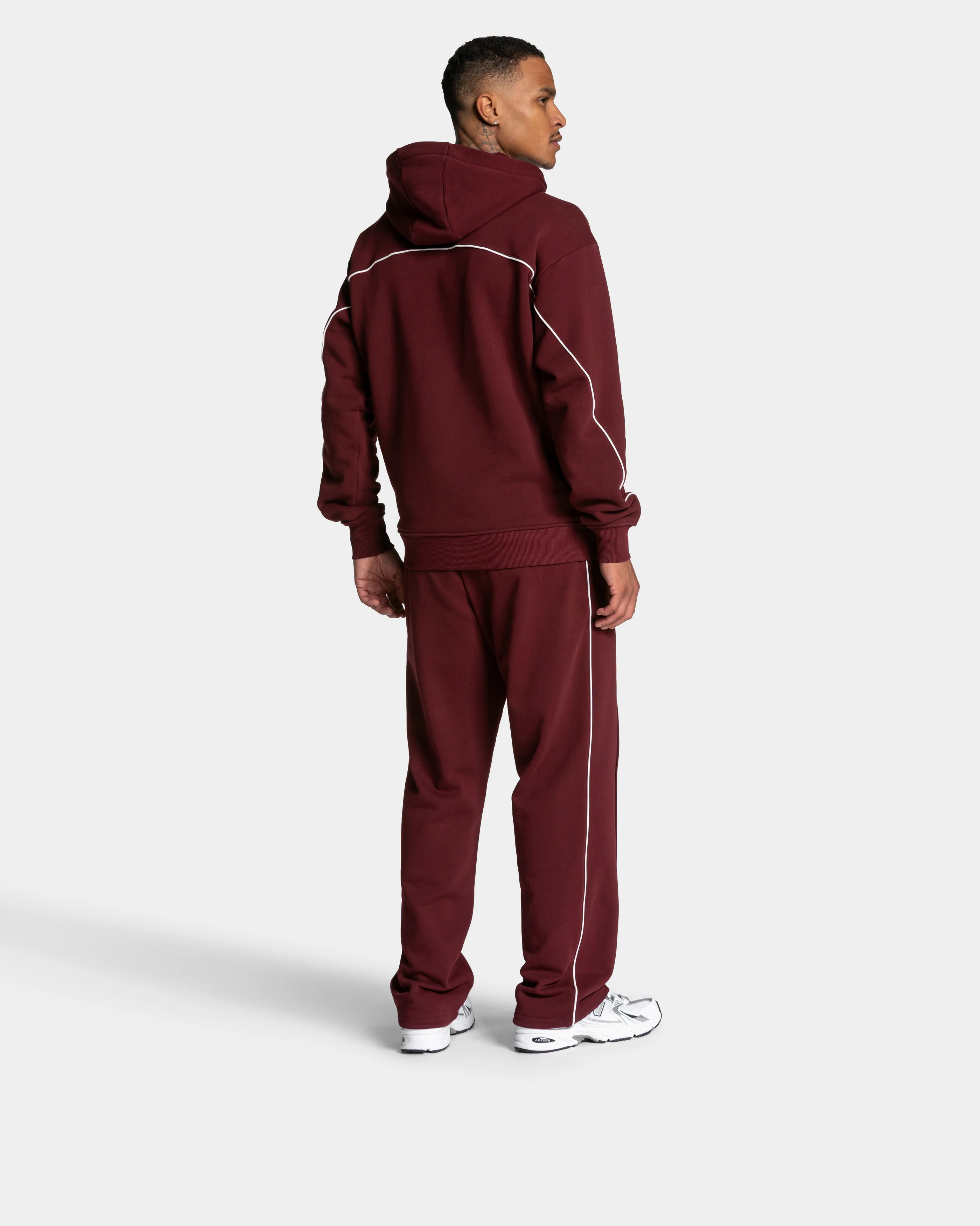 Contrastline Zip Jacke "Weinrot" - Image 5