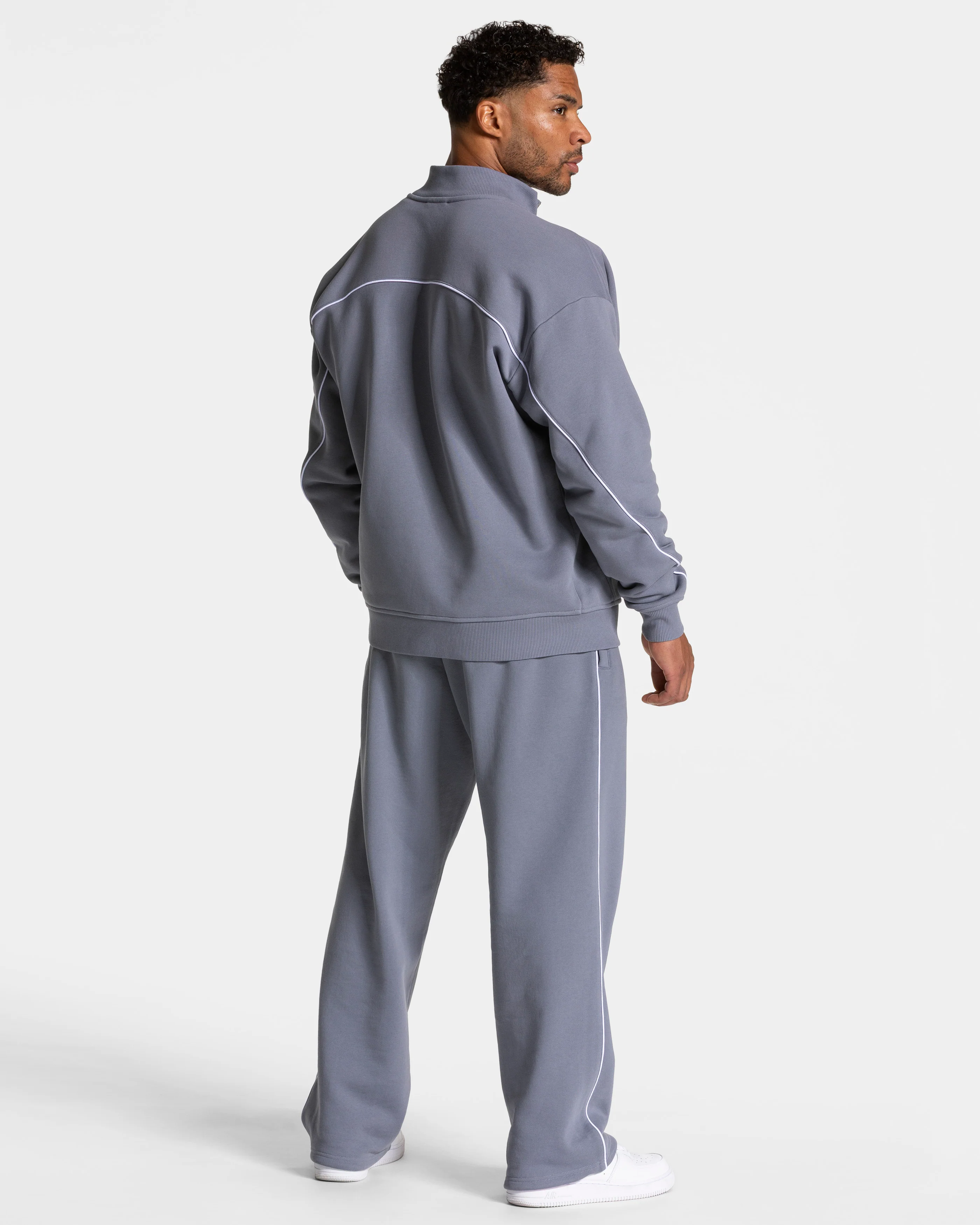 Contrastline Zip Sweater "Eisgrau - Weiß" - Image 5